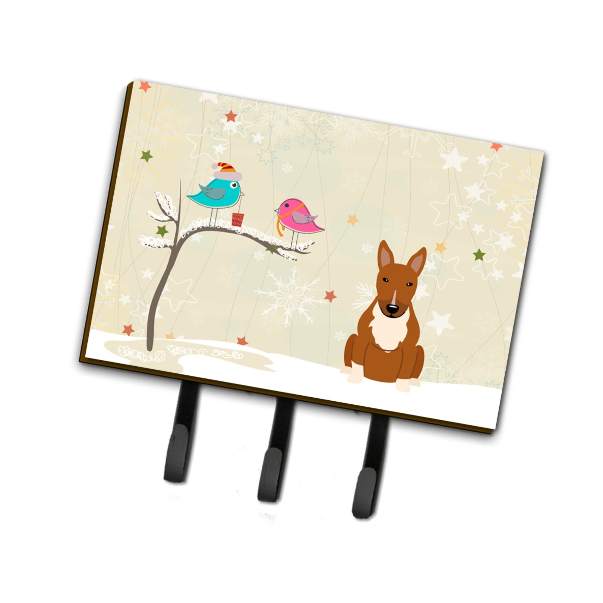 Caroline'S Treasures Christmas Presents Friends Bull Terrier Red Leash Or Key Holder Bb2606Th68, Triple