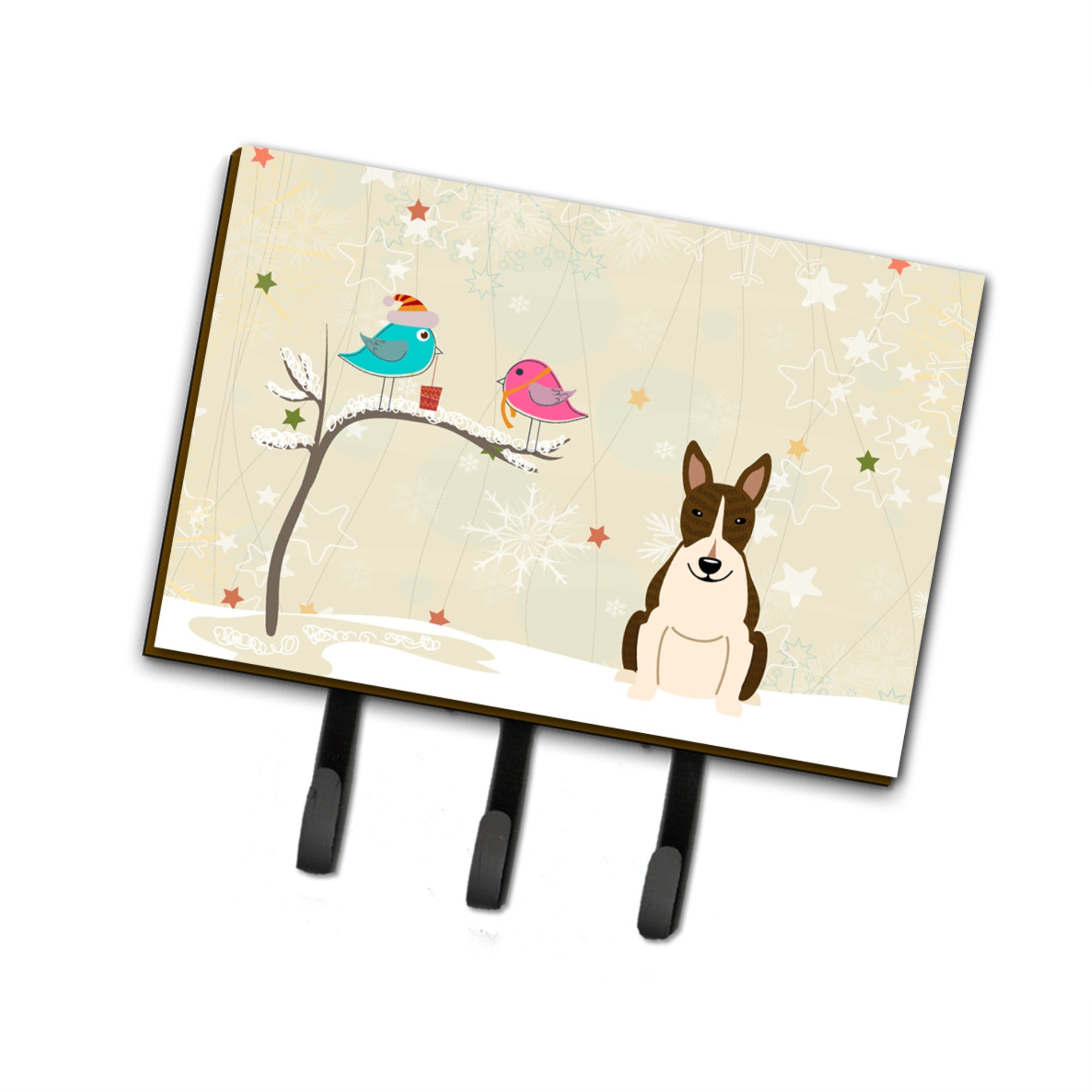 Caroline'S Treasures Christmas Presents Friends Bull Terrier Dark Brindle Leash Or Key Holder Bb2608Th68, Triple