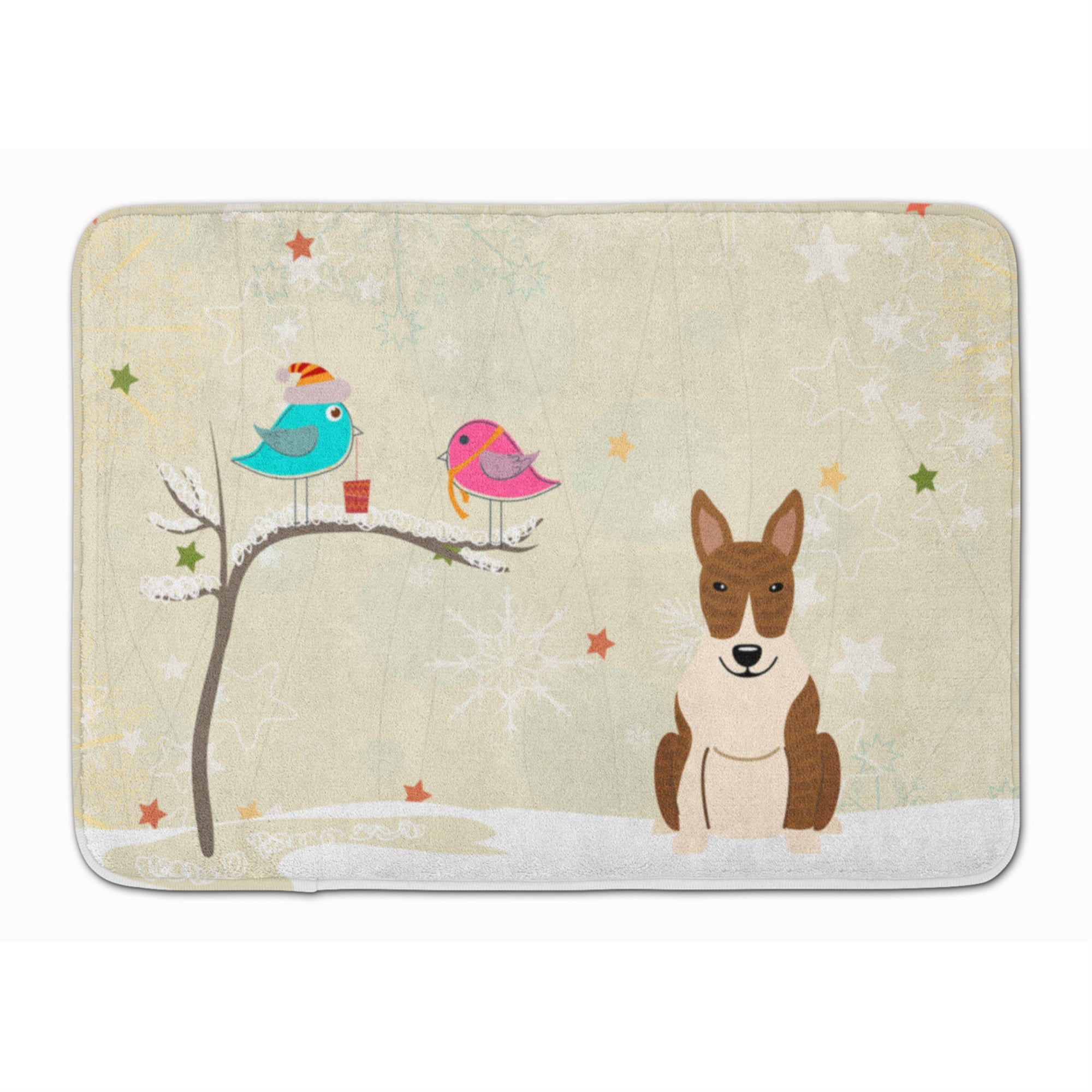 Caroline'S Treasures Christmas Presents Bull Terrier Brindle Floor Mat, 19 X 27, Multicolor