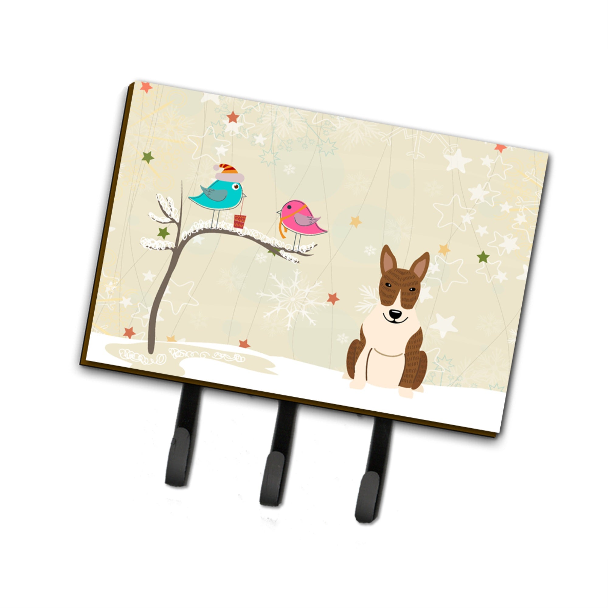 Caroline'S Treasures Christmas Presents Friends Bull Terrier Brindle Leash Or Key Holder Bb2609Th68, Triple