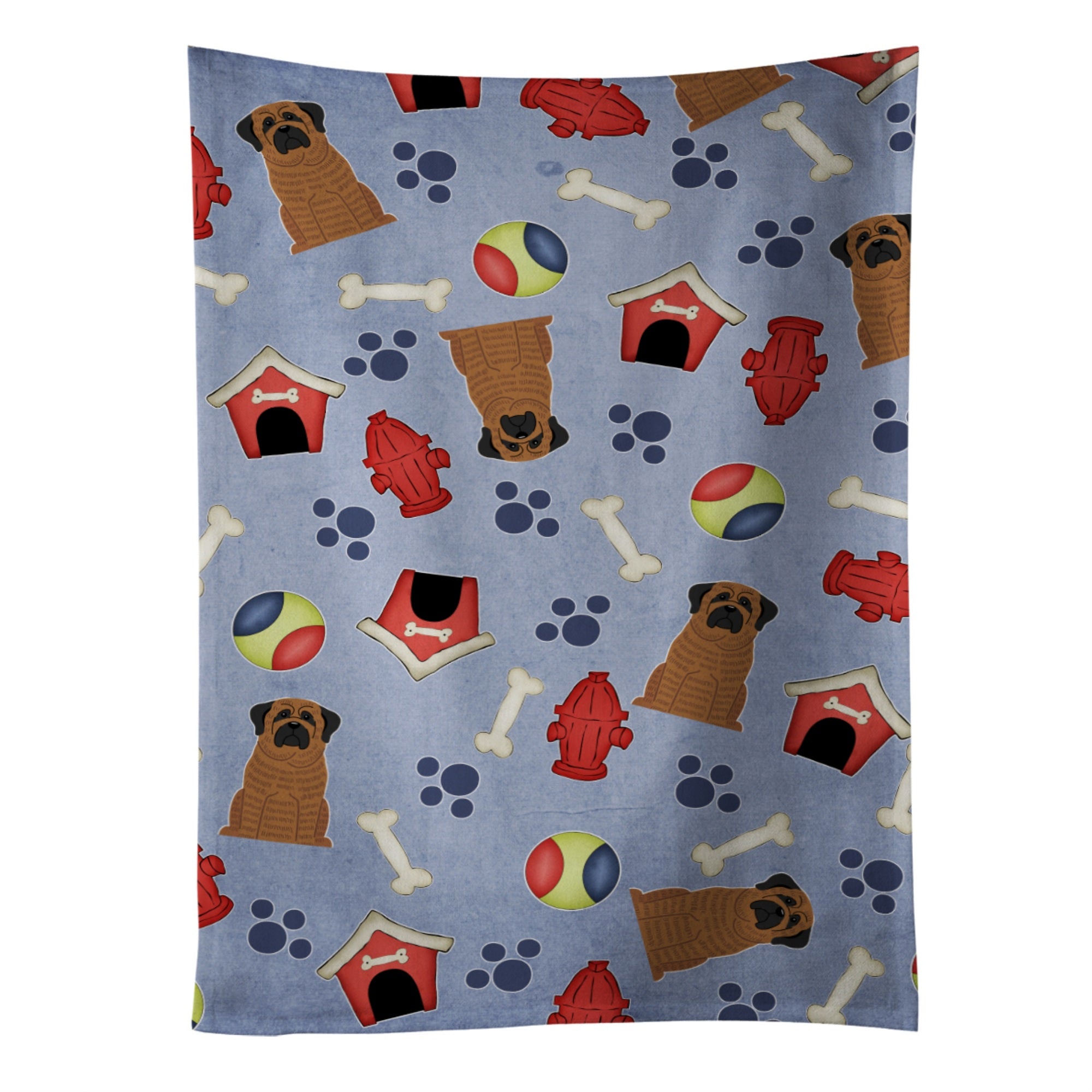 Caroline'S Treasures Bb2628Ktwl Dog House Mastiff Brindle Kitchen Towel, 25 X 15, Multicolor