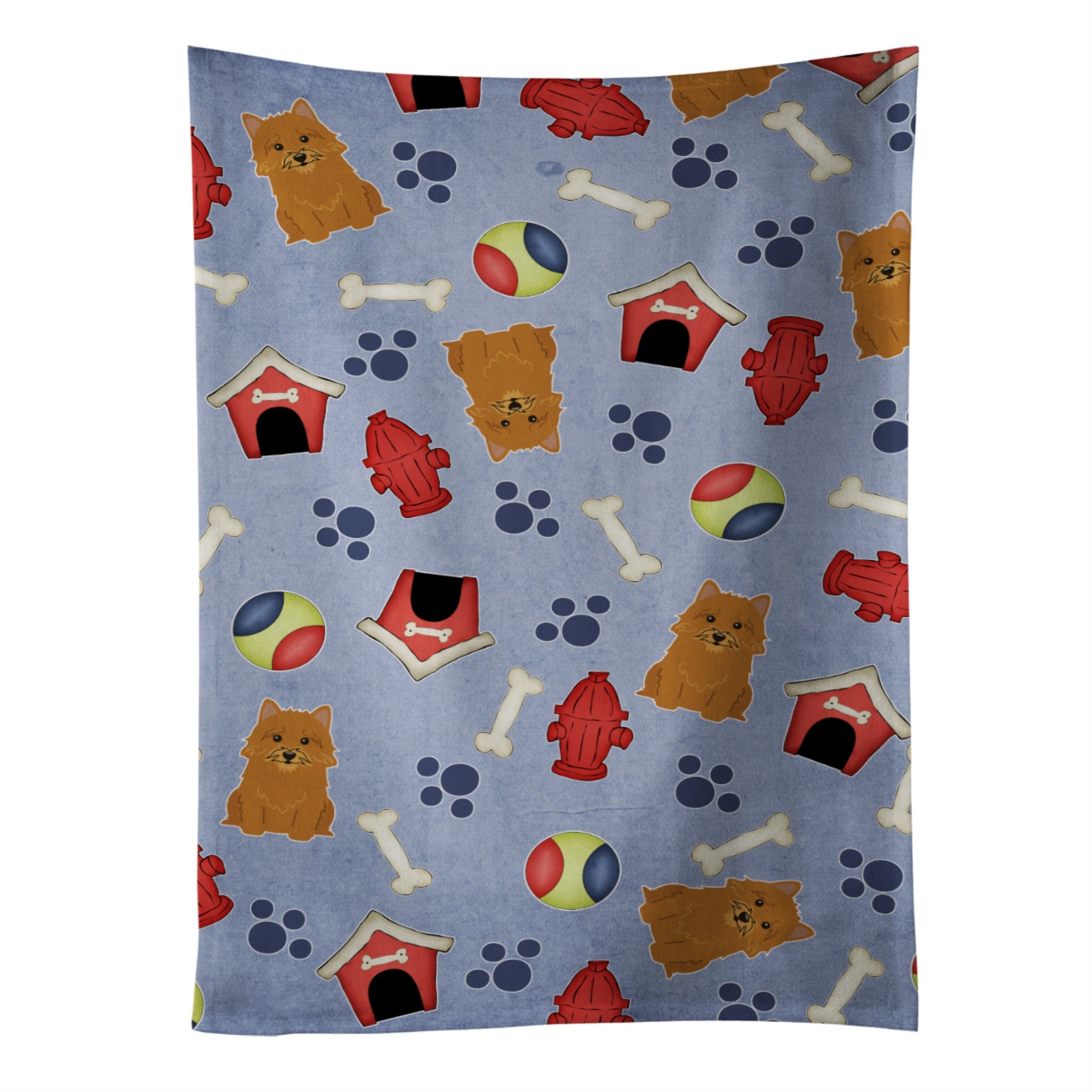 Caroline'S Treasures Bb2633Ktwl Dog House Norwich Terrier Kitchen Towel, 25 X 15, Multicolor
