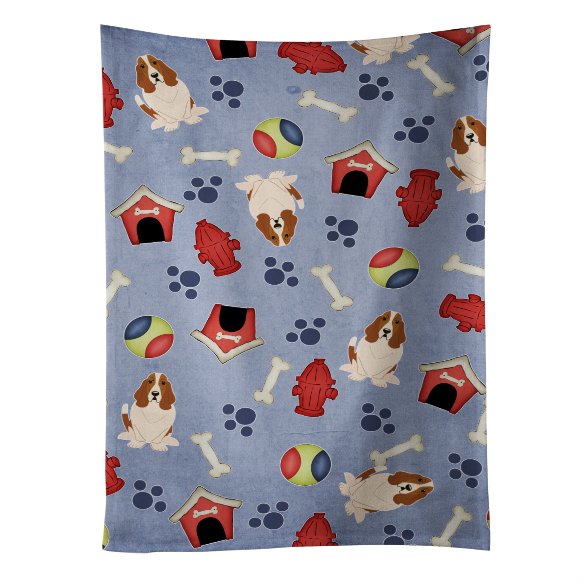 Caroline'S Treasures Bb2634Ktwl Dog House Collection Basset Hound Kitchen Towel, 25 X 15, Multicolor