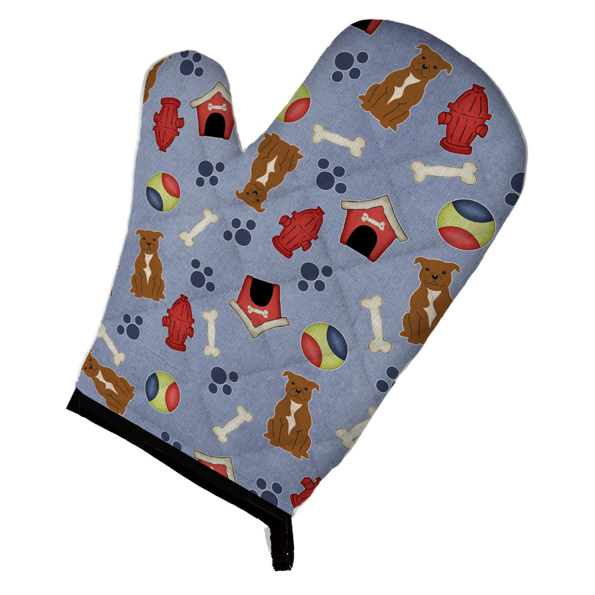 Caroline'S Treasures Bb2660Ovmt Dog House Collection Staffordshire Bull Terrier Brown Oven Mitt, 12 By 8.5, Multicolor