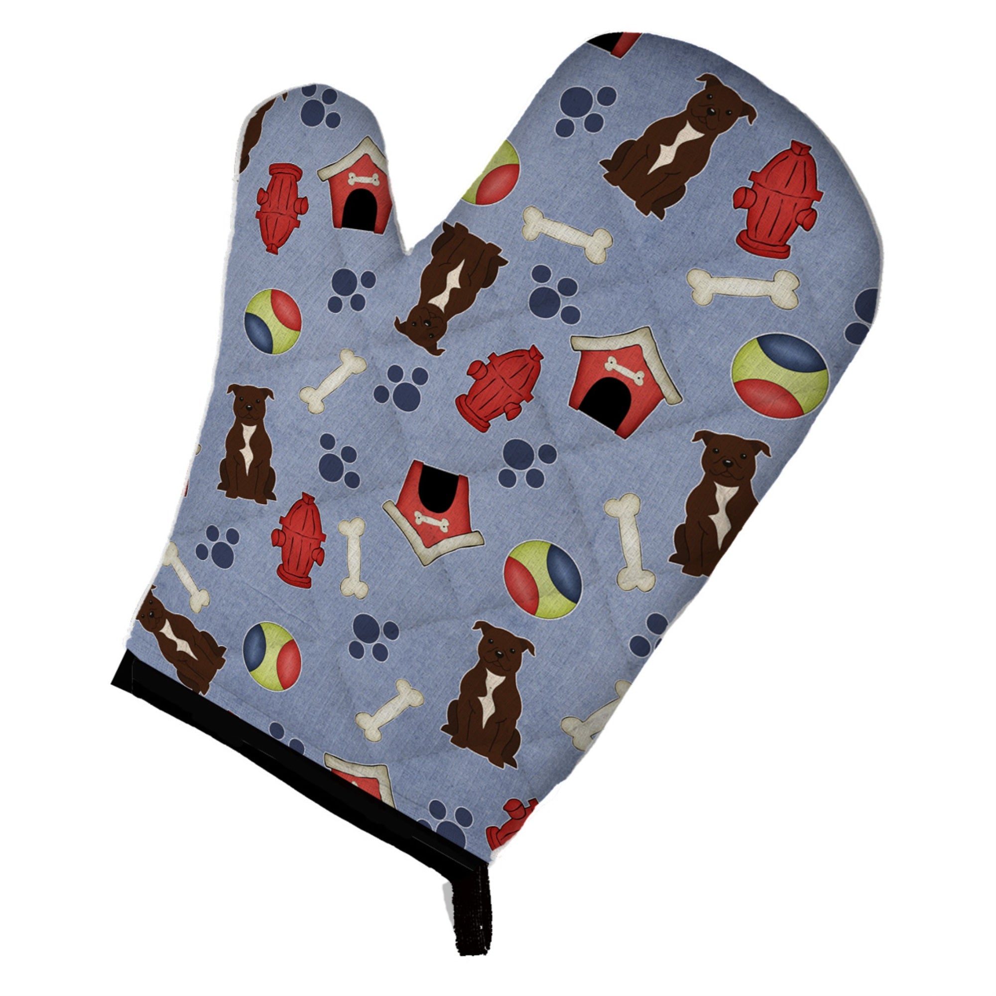 Caroline'S Treasures Bb2661Ovmt Dog House Collection Staffordshire Bull Terrier Chocolate Oven Mitt, 12 By 8.5, Multic