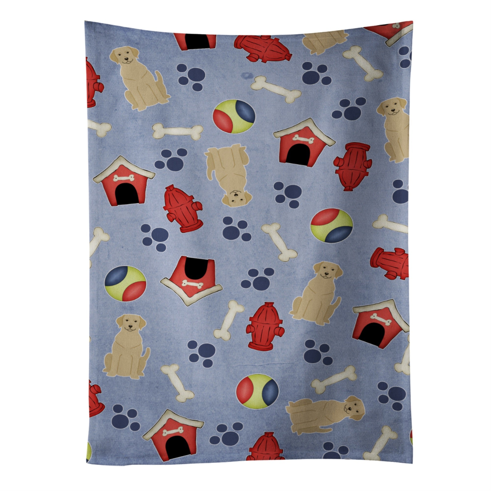 Caroline'S Treasures Bb2668Ktwl Dog House Collection Yellow Labrador Kitchen Towel, 25 X 15, Multicolor