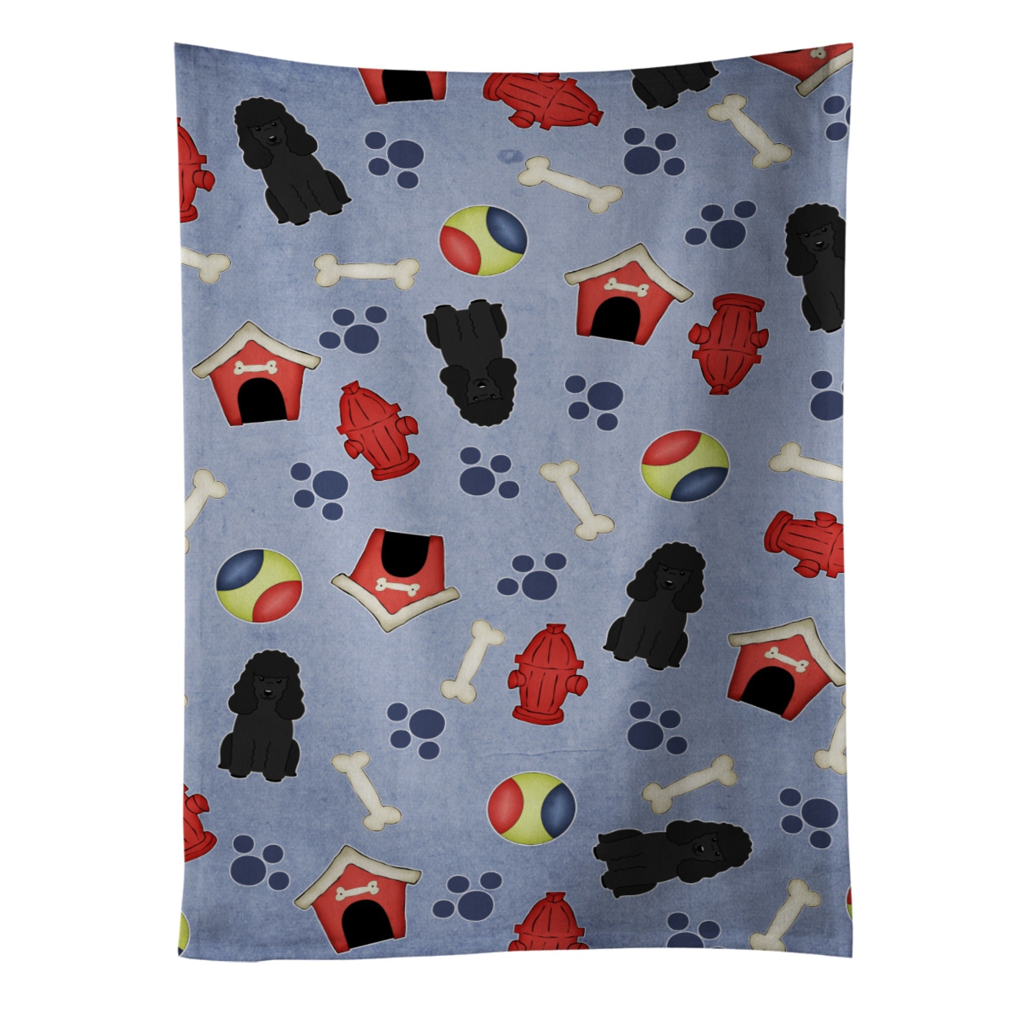 Caroline'S Treasures Bb2684Ktwl Dog House Collection Poodle Black Kitchen Towel, 25 X 15, Multicolor