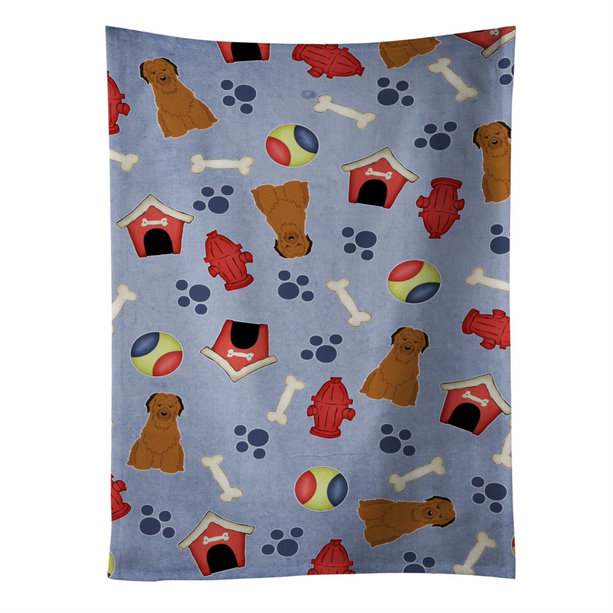 Caroline'S Treasures Bb2695Ktwl Dog House Collection Briard Brown Kitchen Towel, 25 X 15, Multicolor