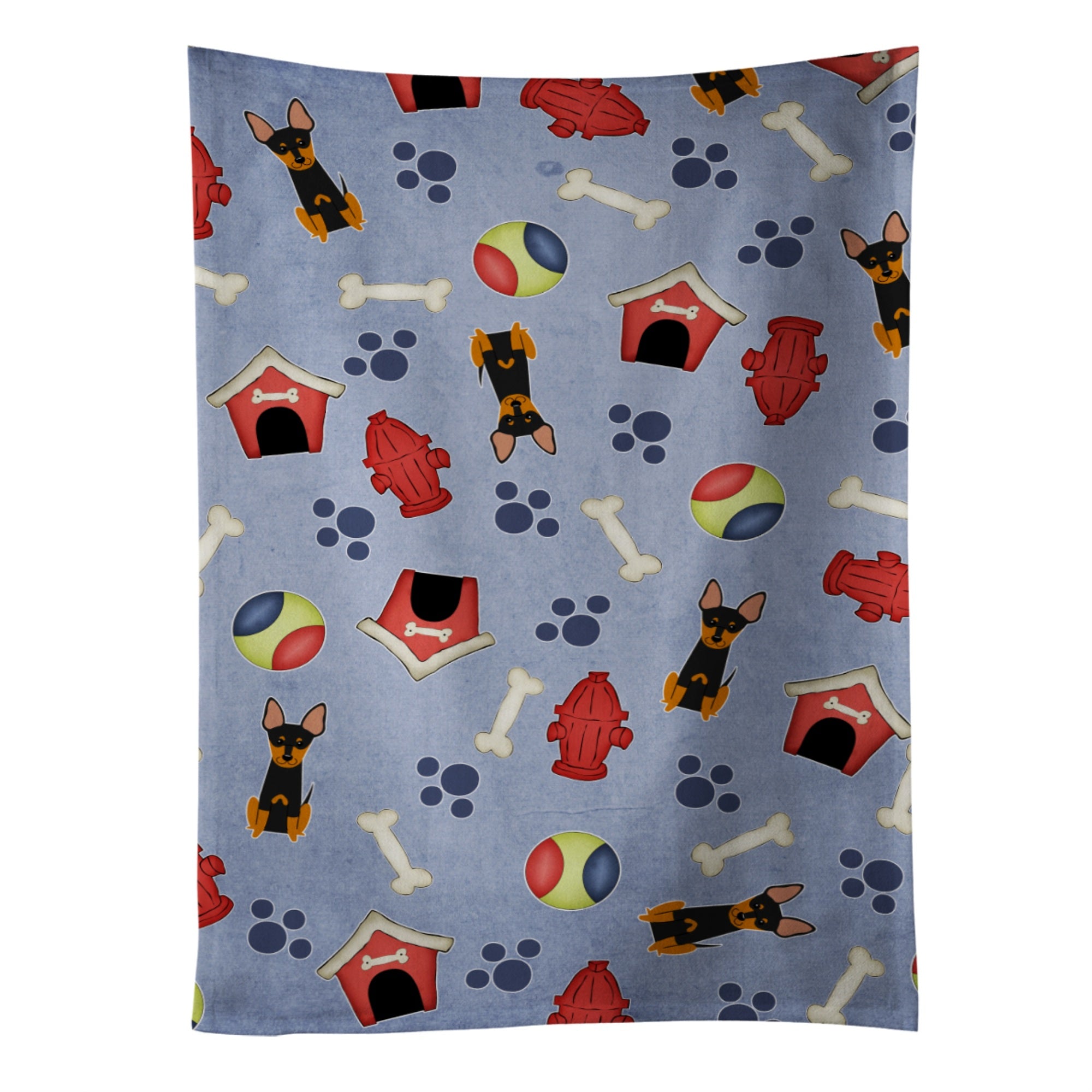 Caroline'S Treasures Bb2722Ktwl Dog House English Toy Terrier Kitchen Towel, 25 X 15, Multicolor
