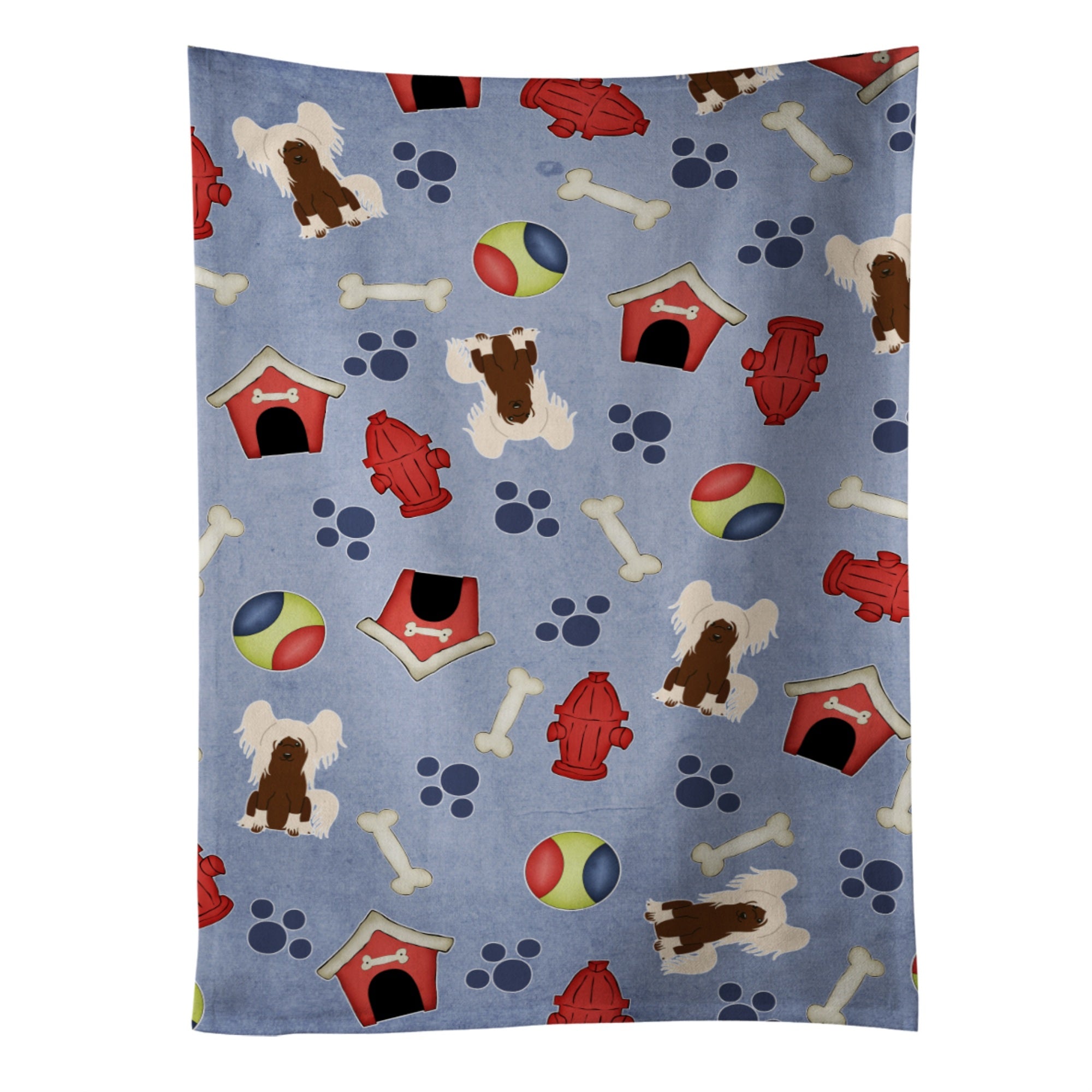 Caroline'S Treasures Bb2726Ktwl Dog House Chinese Crested Cream Kitchen Towel, 25 X 15, Multicolor