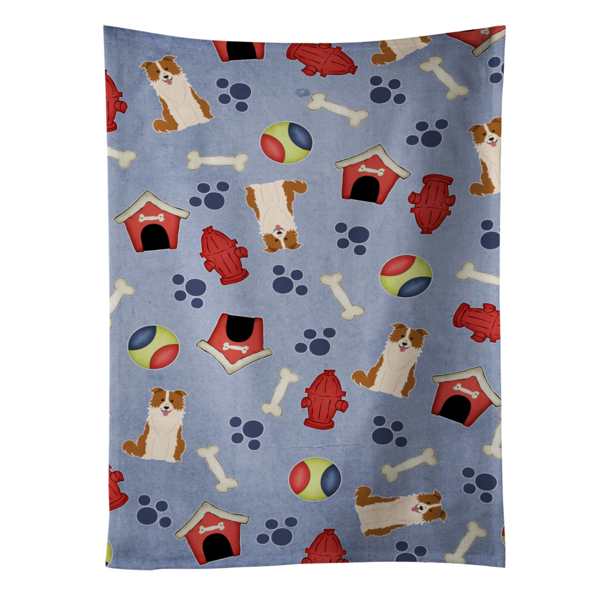 Caroline'S Treasures Bb2732Ktwl Border Collie Red White Kitchen Towel, 25 X 15, Multicolor