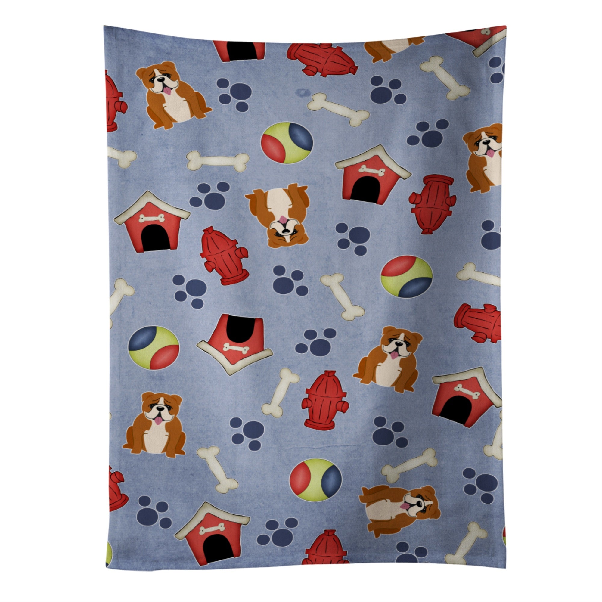 Caroline'S Treasures Bb2733Ktwl English Bulldog Red White Kitchen Towel, 25 X 15, Multicolor