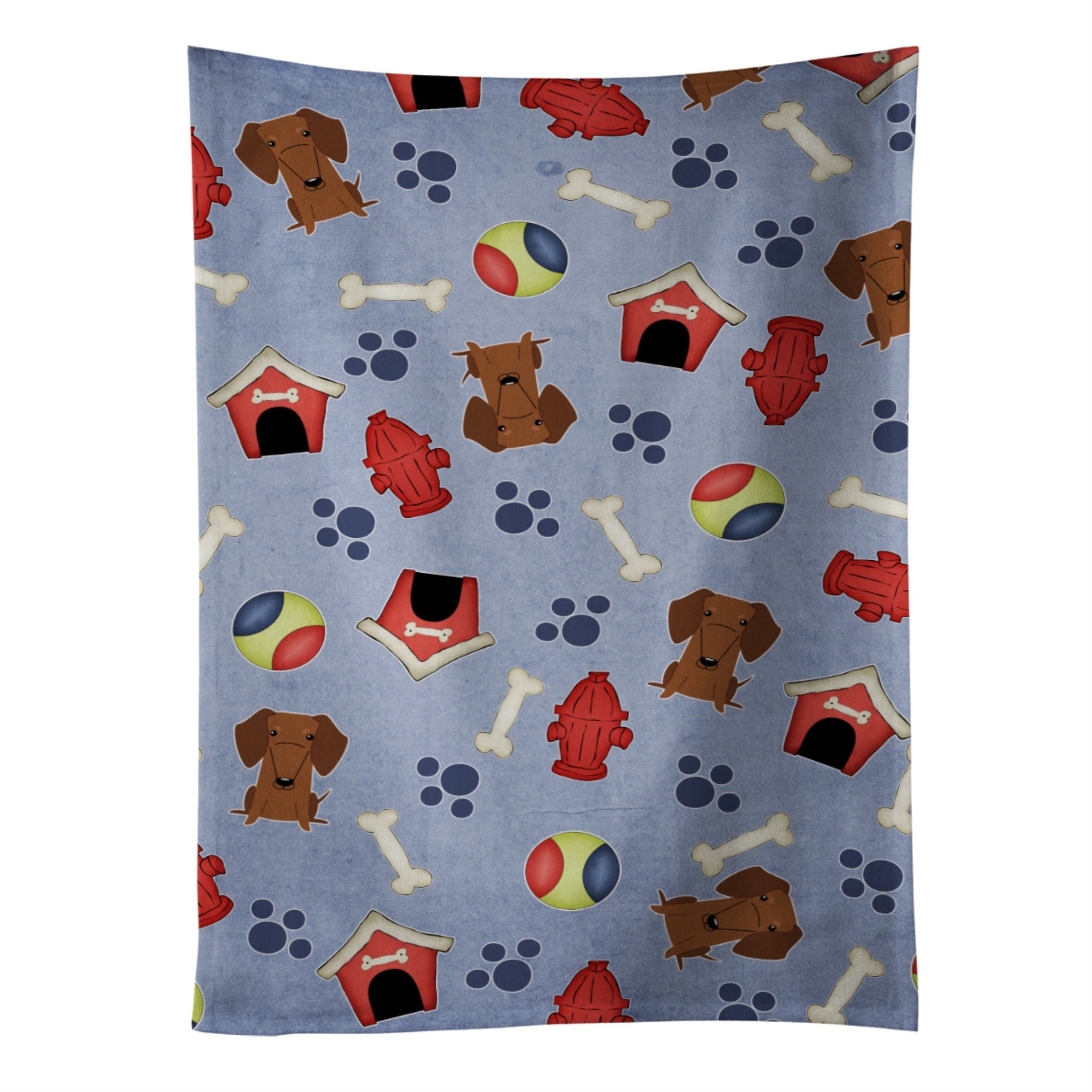 Caroline'S Treasures Bb2743Ktwl Dog House Dachshund Red Brown Kitchen Towel, 25 X 15, Multicolor