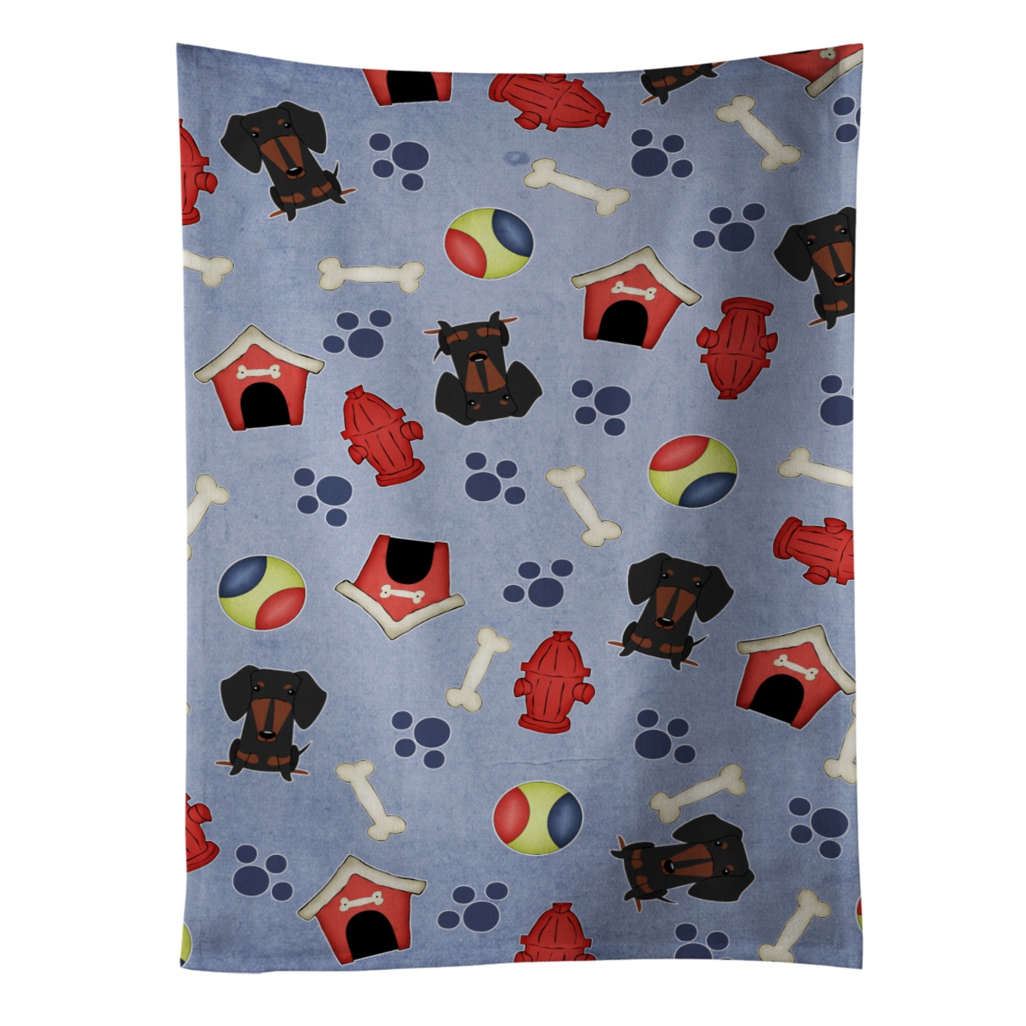 Caroline'S Treasures Bb2745Ktwl Dog House Dachshund Black Tan Kitchen Towel, 25 X 15, Multicolor