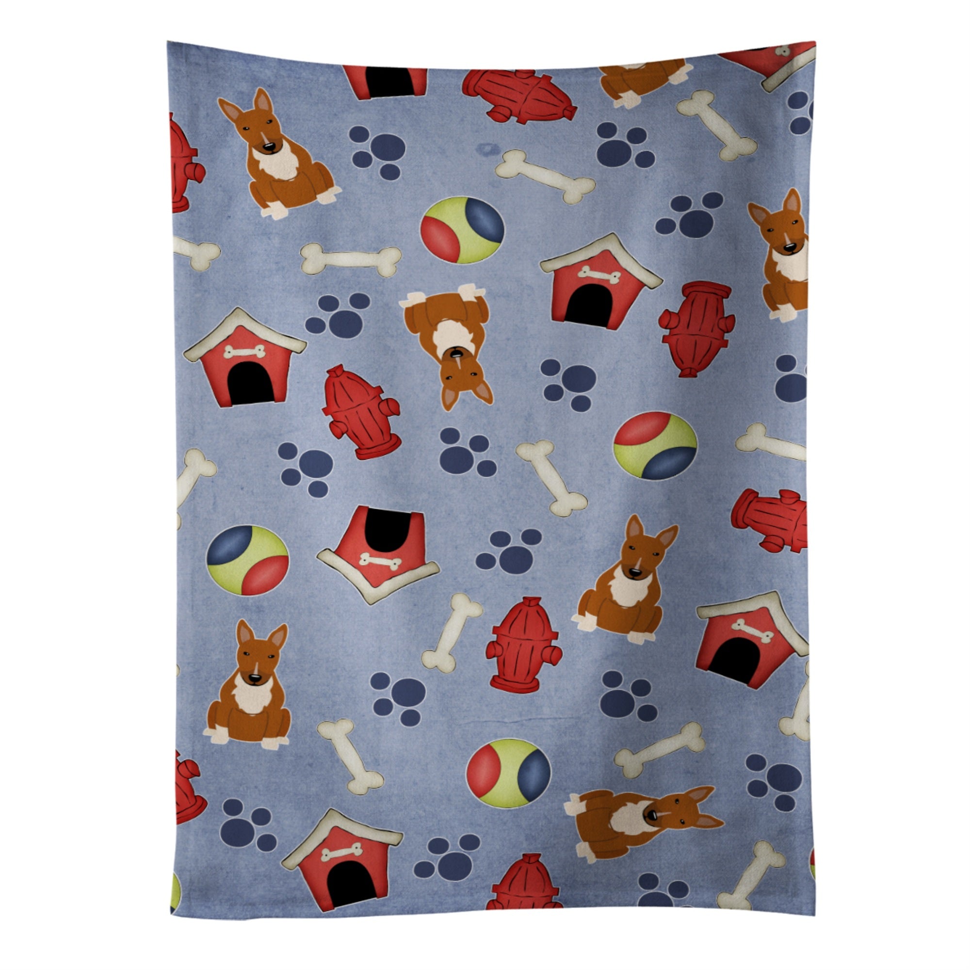 Caroline'S Treasures Bb2747Ktwl Dog House Bull Terrier Red Kitchen Towel, 25 X 15, Multicolor