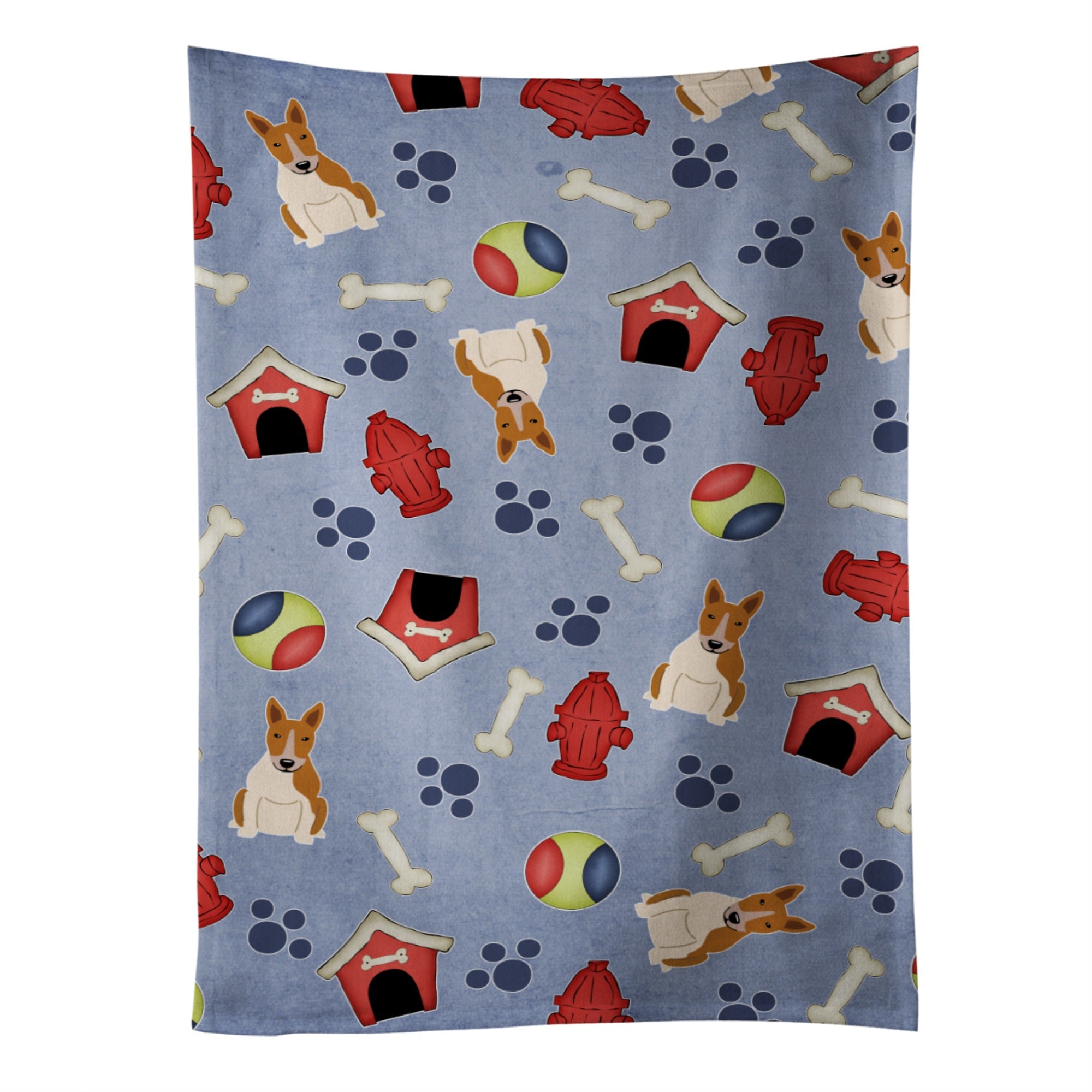 Caroline'S Treasures Bb2748Ktwl Bull Terrier Red White Kitchen Towel, 25 X 15, Multicolor