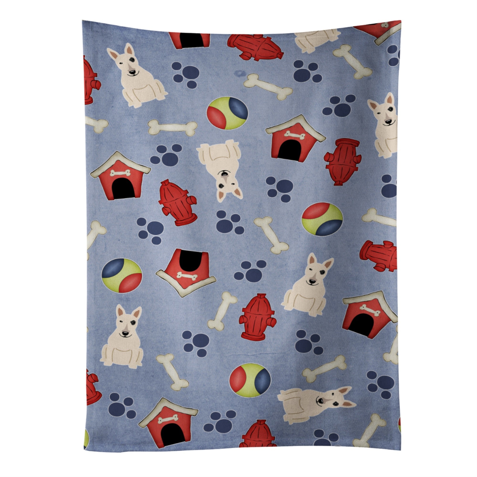 Caroline'S Treasures Bb2751Ktwl Dog House Bull Terrier White Kitchen Towel, 25 X 15, Multicolor