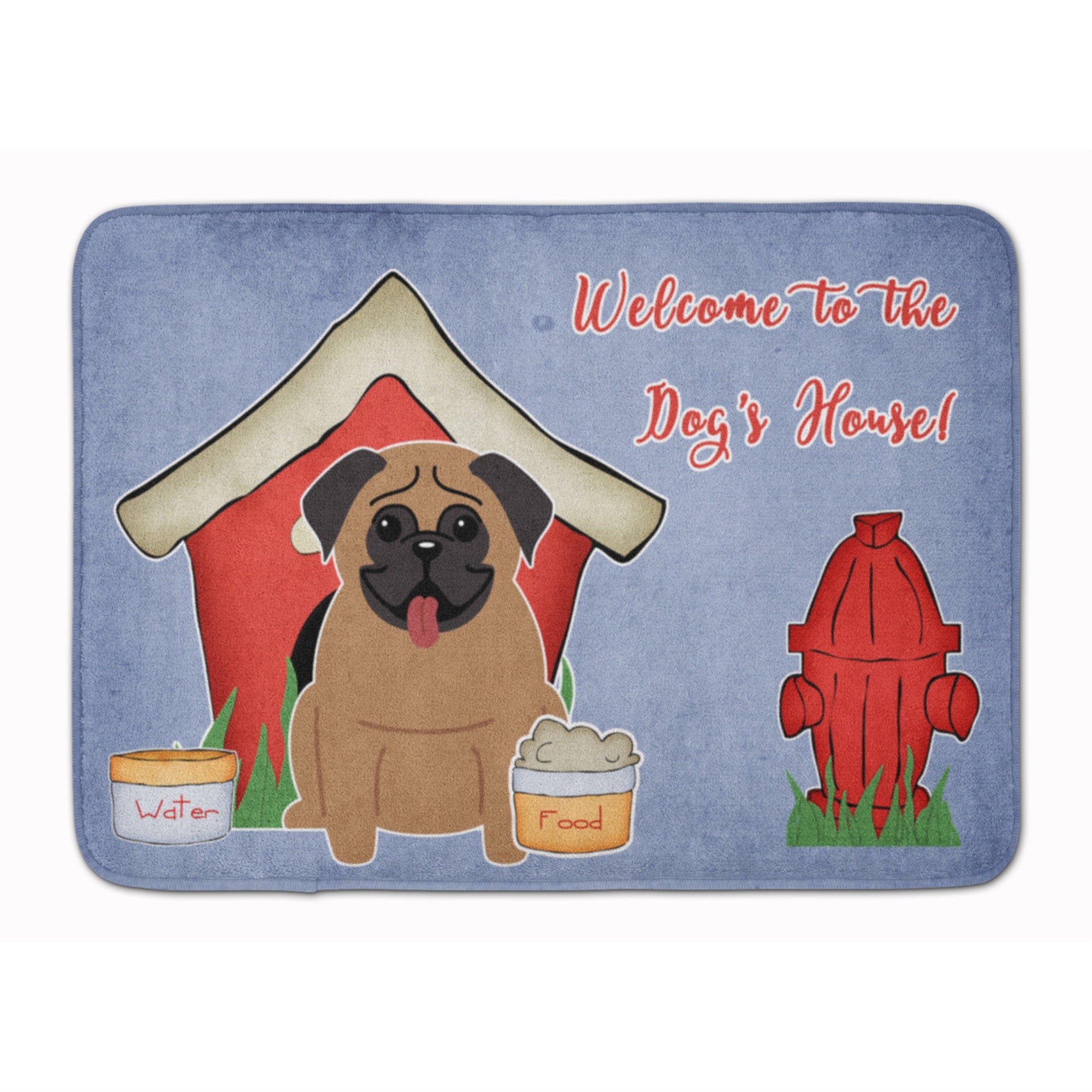 Caroline'S Treasures Dog House Collection Pug Brown Floor Mat, 19 X 27, Multicolor