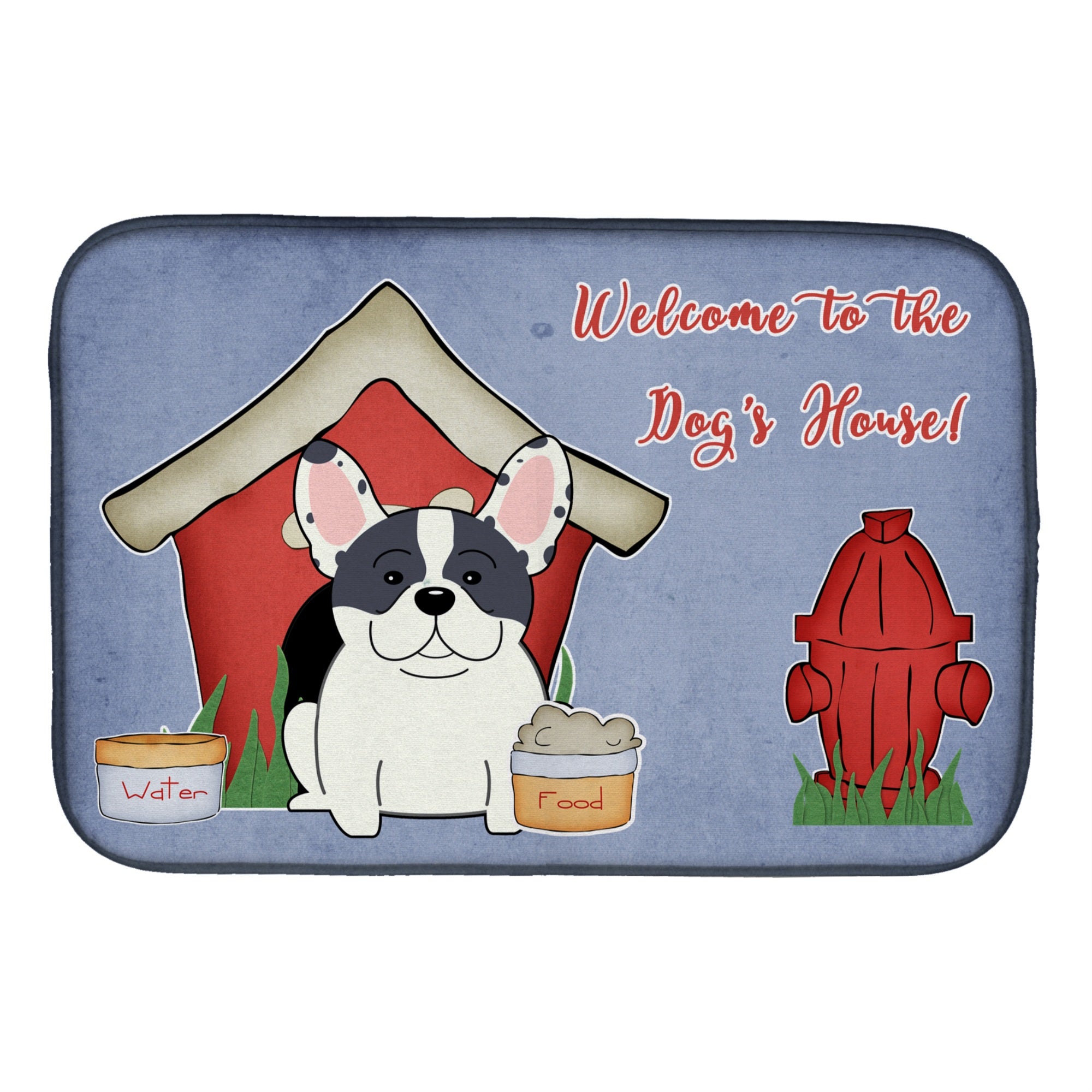 Caroline'S Treasures Dog House Collection French Bulldog Piebald Dish Drying Mat, 14 X 21