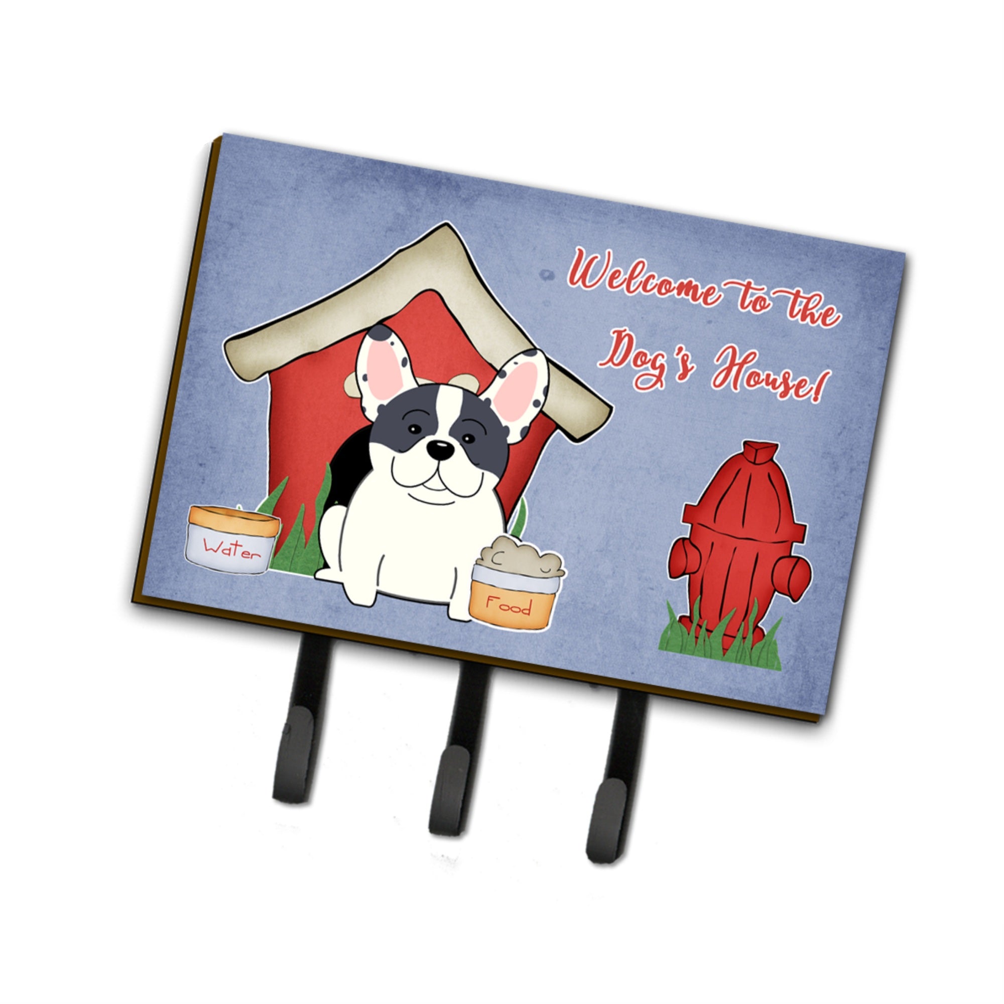 Caroline'S Treasures Dog House Collection French Bulldog Piebald Leash Or Key Holder Bb2765Th68, Triple, Multicolor