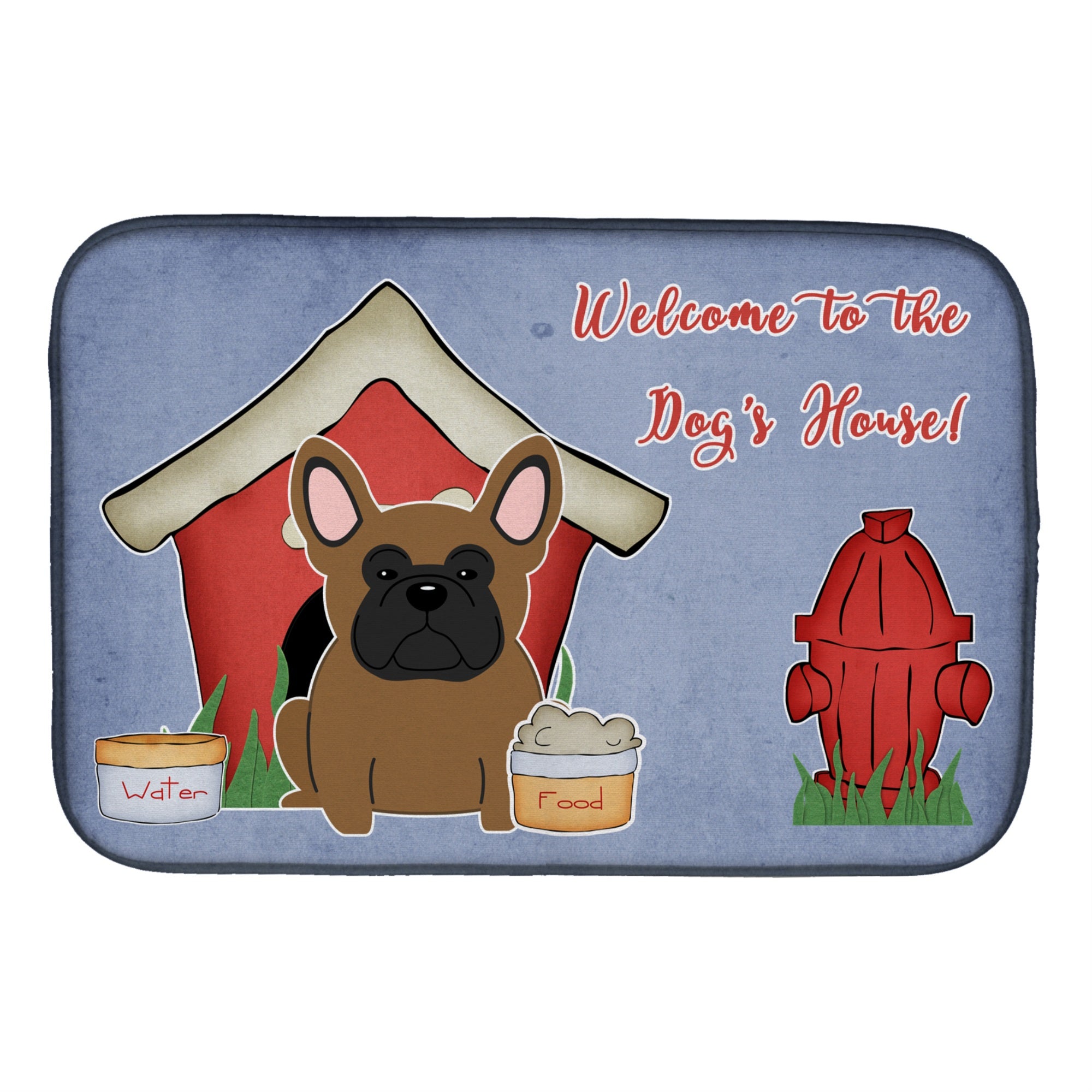 Caroline'S Treasures Dog House Collection French Bulldog Brown Dish Drying Mat, 14 X 21