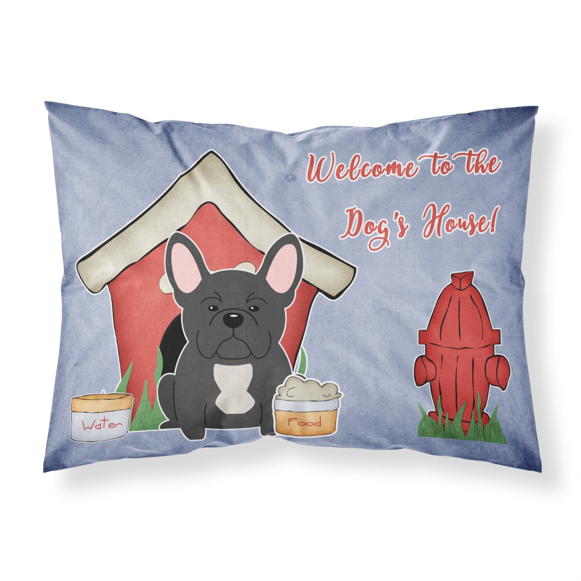 Caroline'S Treasures Dog House Collection French Bulldog Black Fabric Standard Pillowcase Bb2768Pillowcase, Multicolor