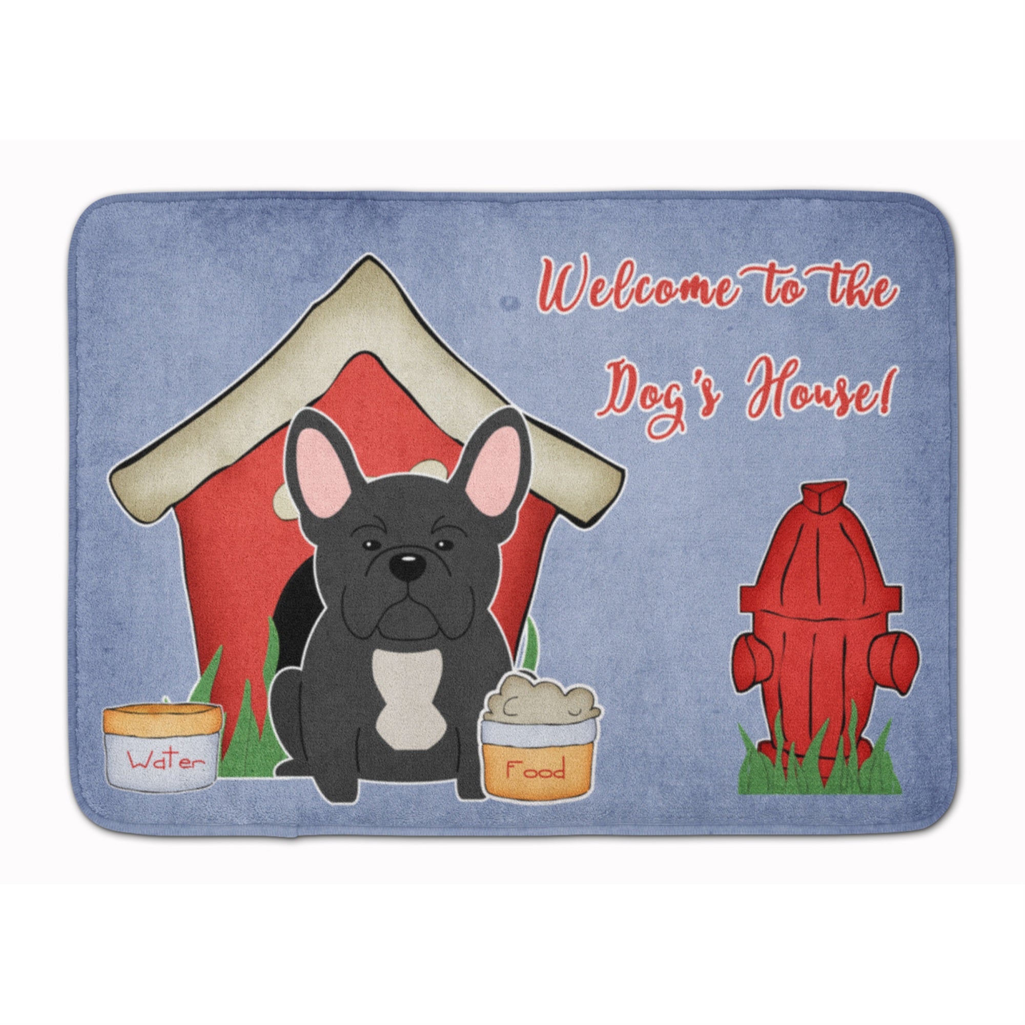 Caroline'S Treasures Dog House French Bulldog Black Floor Mat, 19 X 27, Multicolor