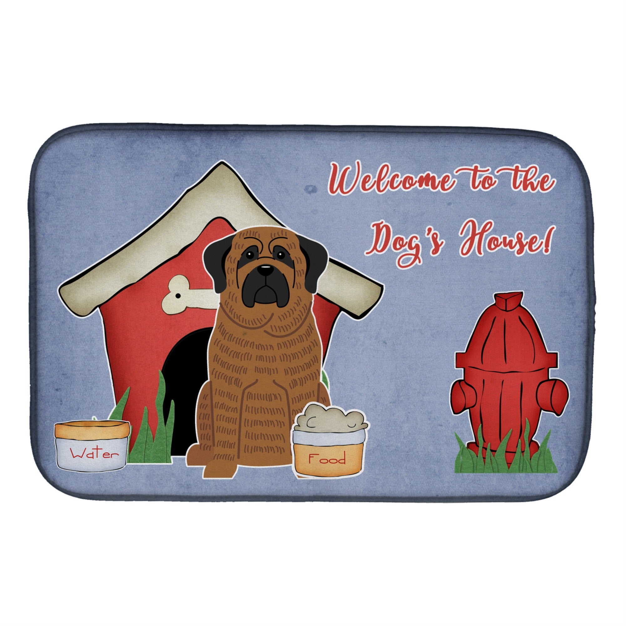 Caroline'S Treasures Dog House Collection Mastiff Brindle Dish Drying Mat, 14 X 21