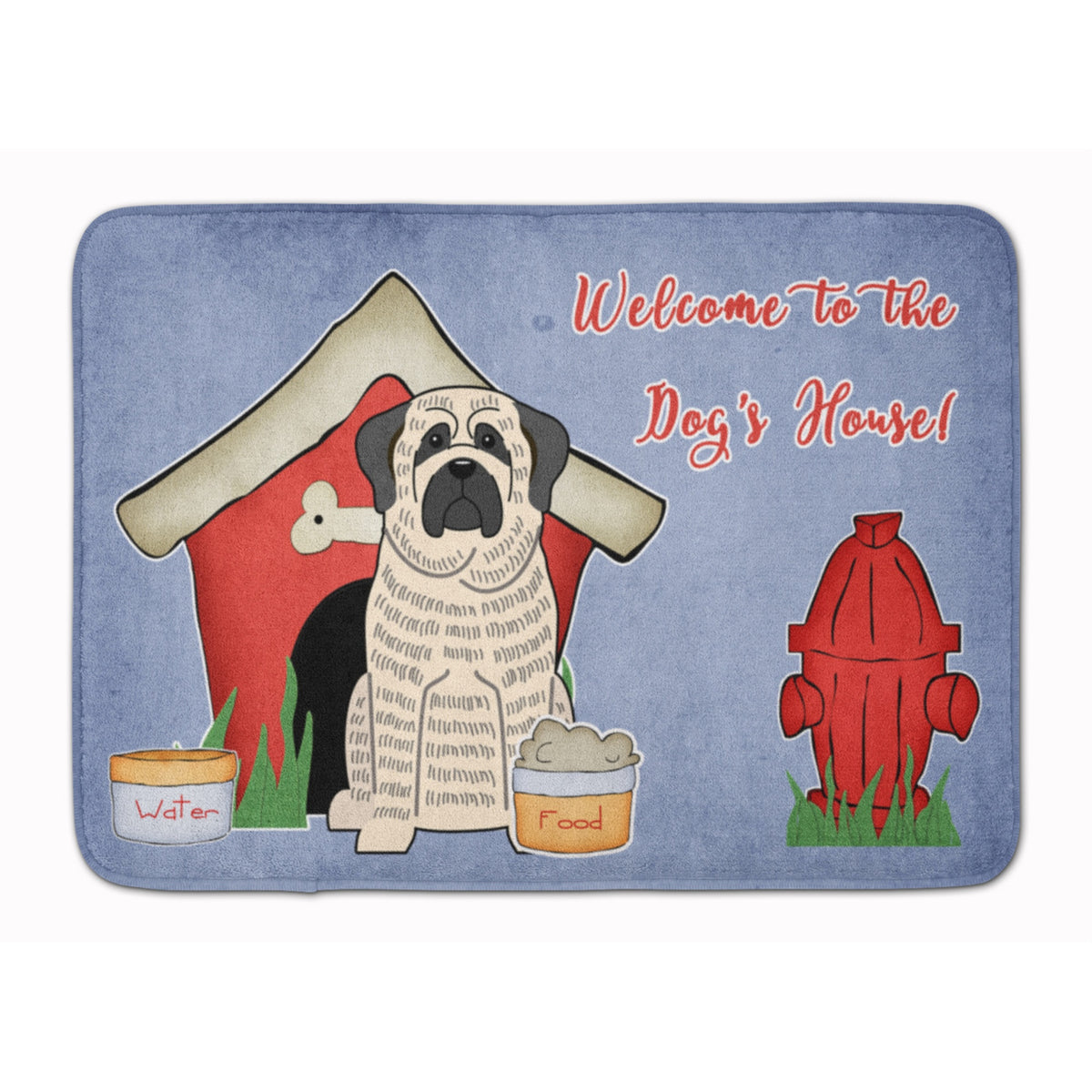 Caroline'S Treasures Dog House Mastiff Brindle White Floor Mat, 19 X 27, Multicolor
