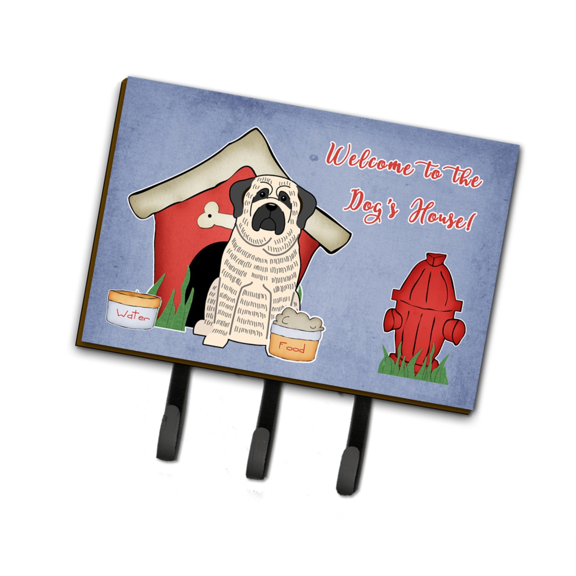 Caroline'S Treasures Dog House Collection Mastiff Brindle White Leash Or Key Holder Bb2770Th68, Triple, Multicolor