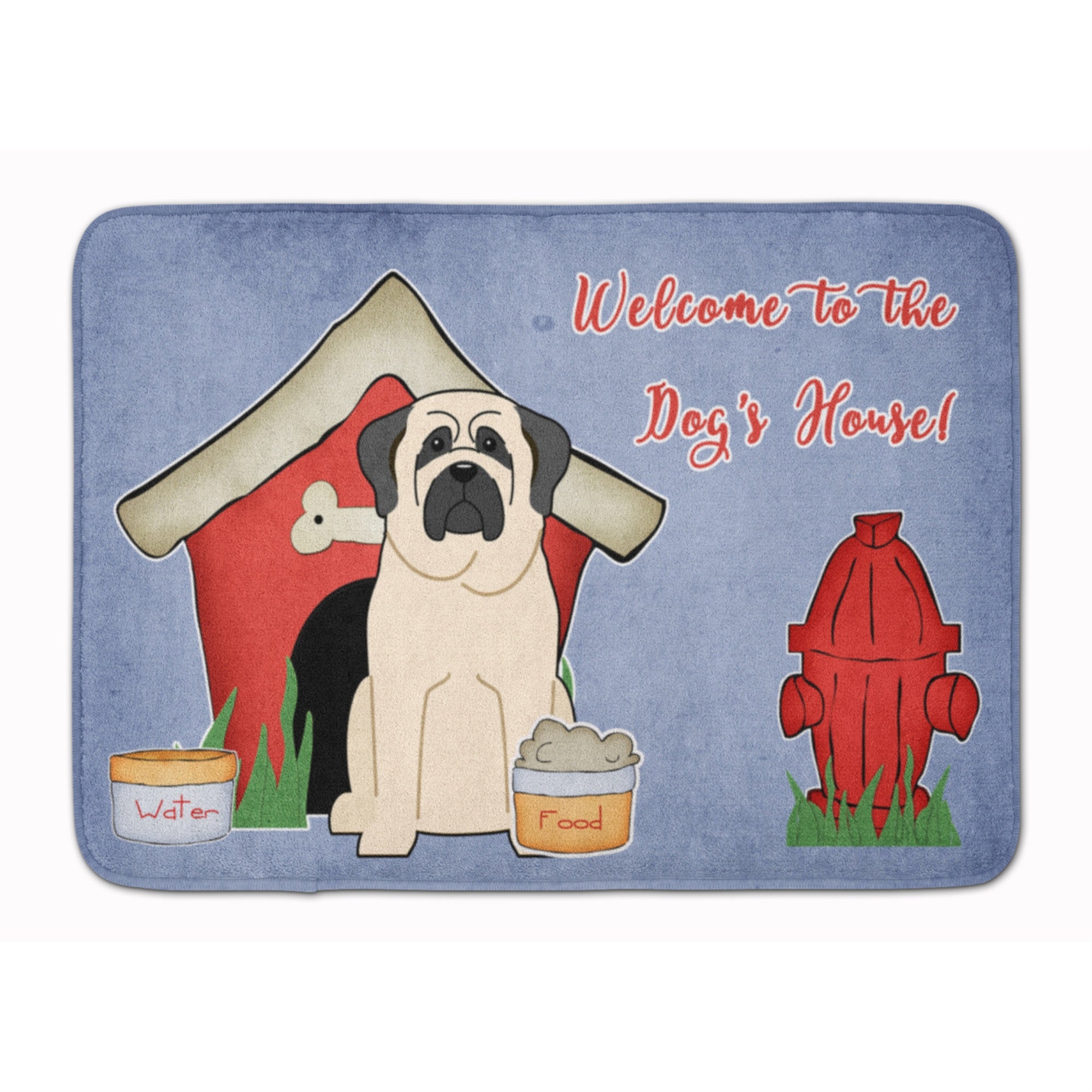 Caroline'S Treasures Dog House Collection Mastiff White Floor Mat, 19 X 27, Multicolor