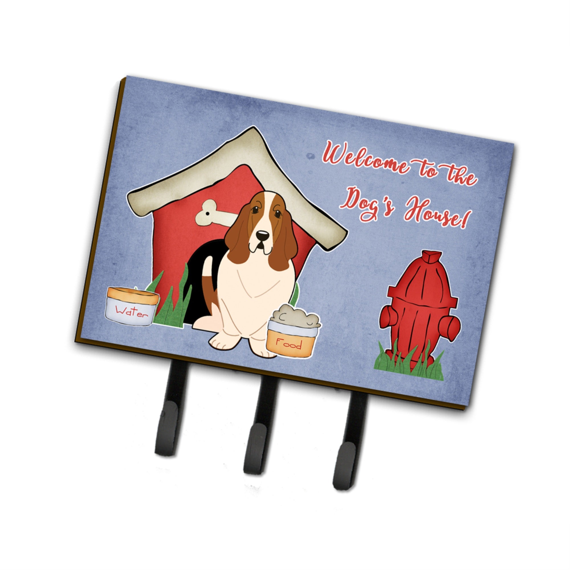 Caroline'S Treasures Dog House Collection Basset Hound Leash Or Key Holder Bb2775Th68, Triple