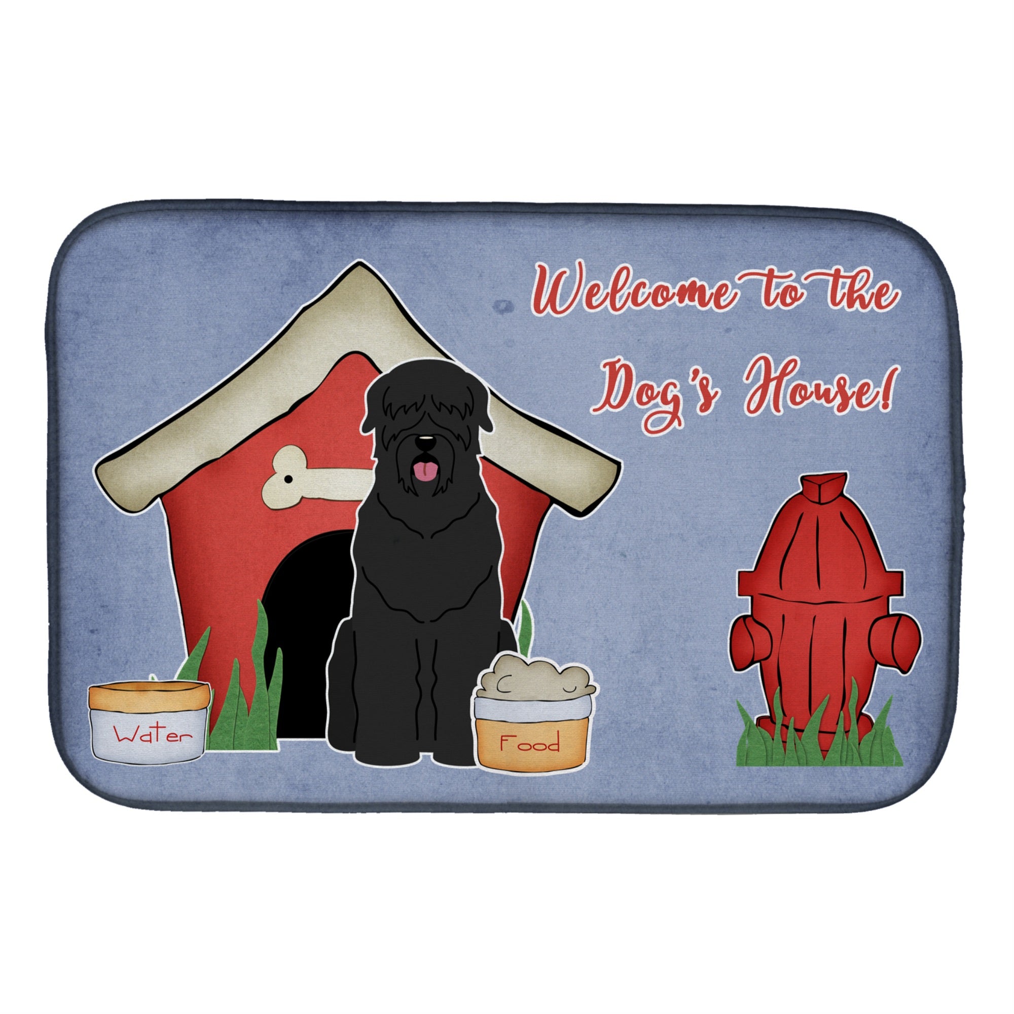 Caroline'S Treasures Dog House Collection Black Russian Terrier Dish Drying Mat, 14 X 21