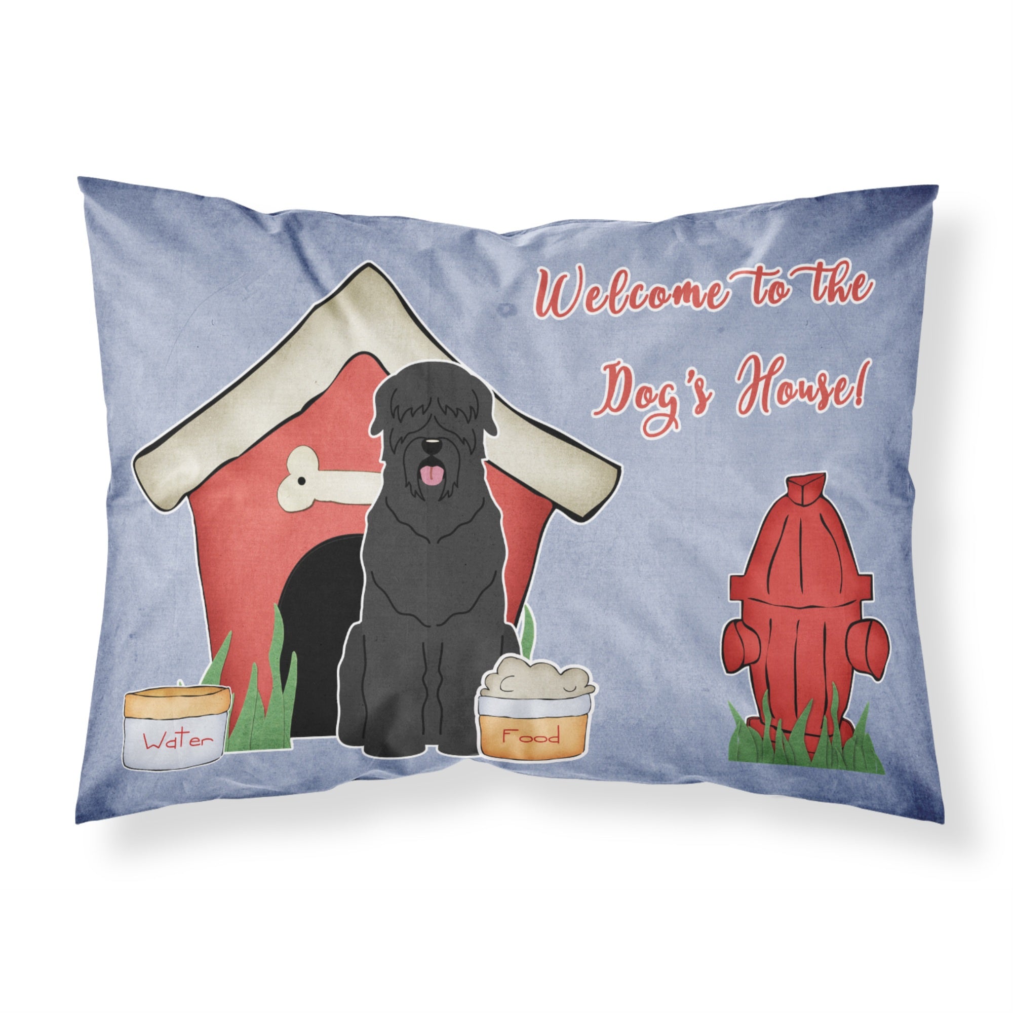 Caroline'S Treasures Dog House Collection Black Russian Terrier Fabric Standard Pillowcase Bb2780Pillowcase, Multicolor