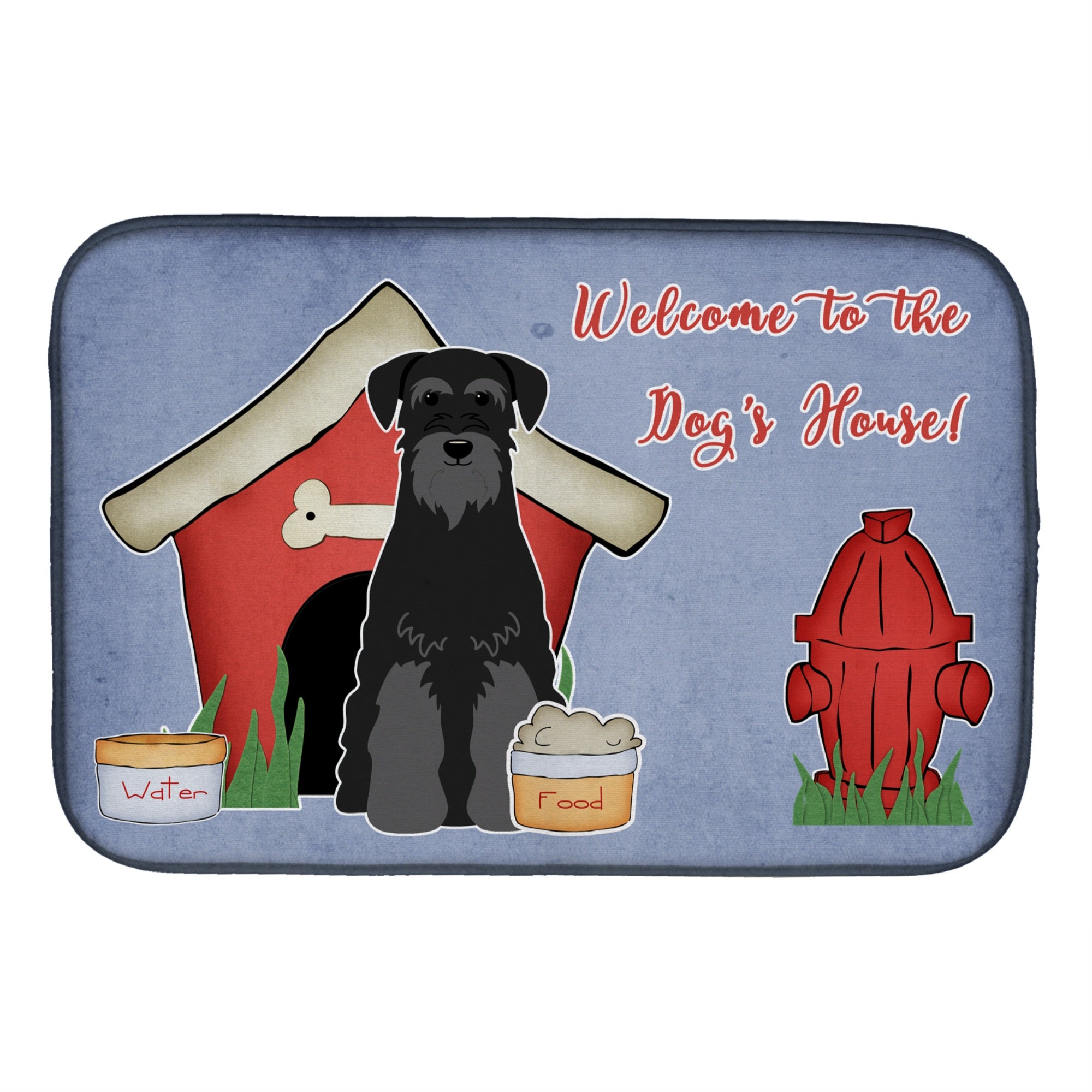 Caroline'S Treasures Dog House Collection Standard Schnauzer Black Dish Drying Mat, 14 X 21