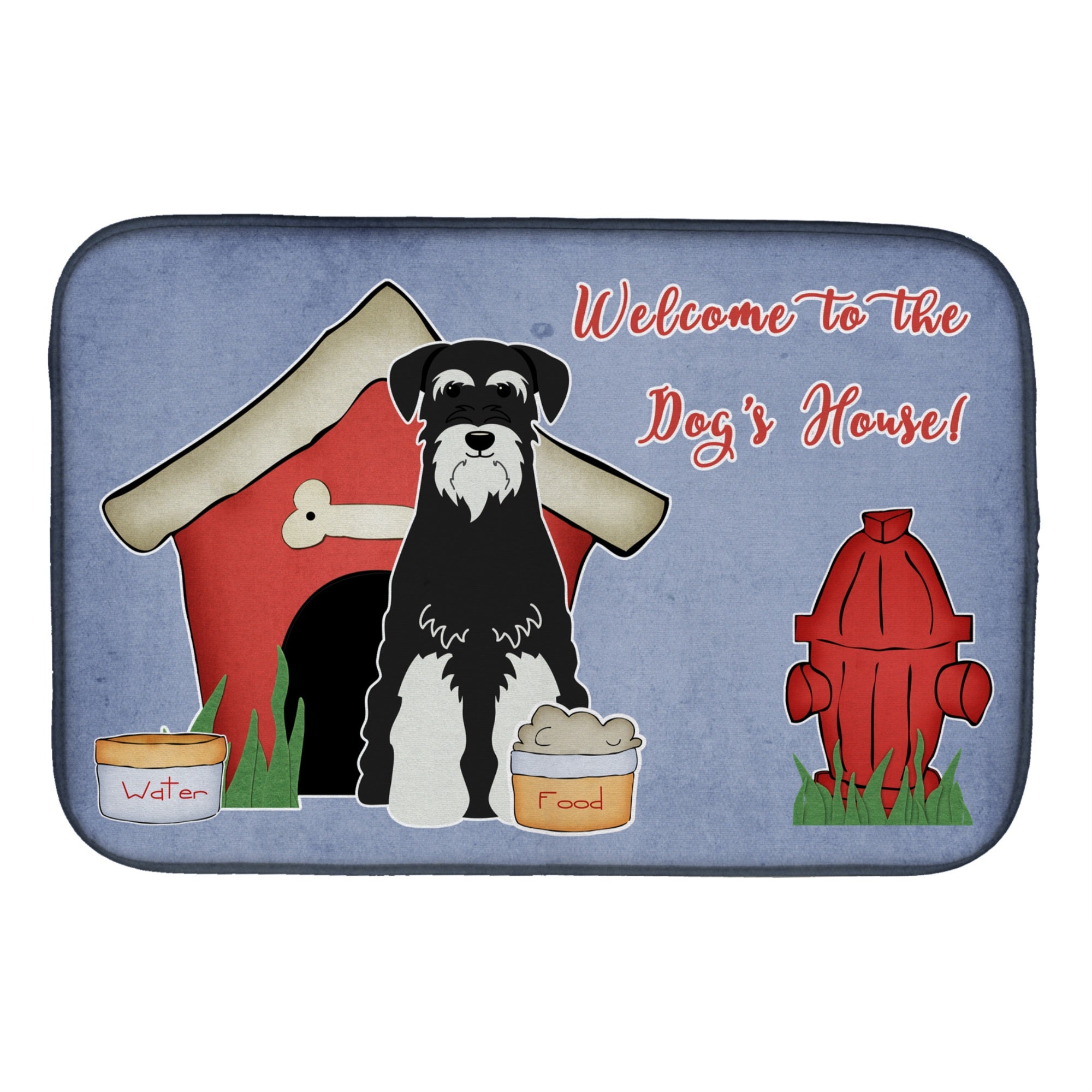 Caroline'S Treasures Dog House Collection Standard Schnauzer Salt And Pepper Dish Drying Mat, 14 X 21