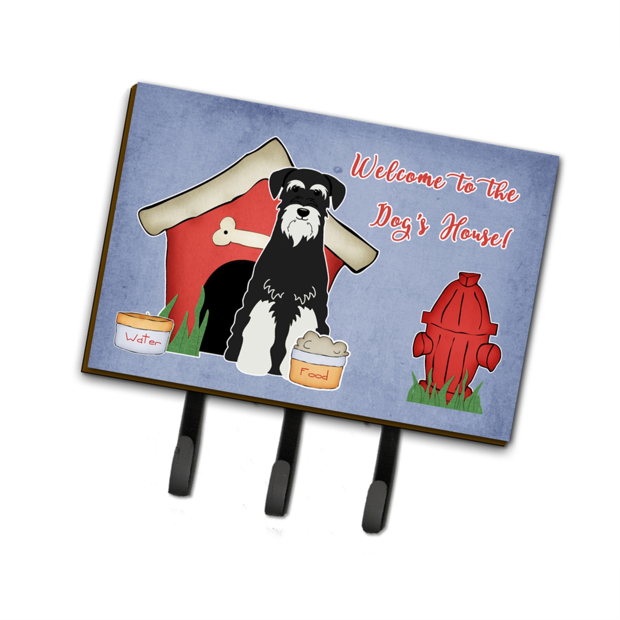 Caroline'S Treasures Dog House Collection Standard Schnauzer Salt And Pepper Leash Or Key Holder Bb2787Th68, Triple, Multicolo