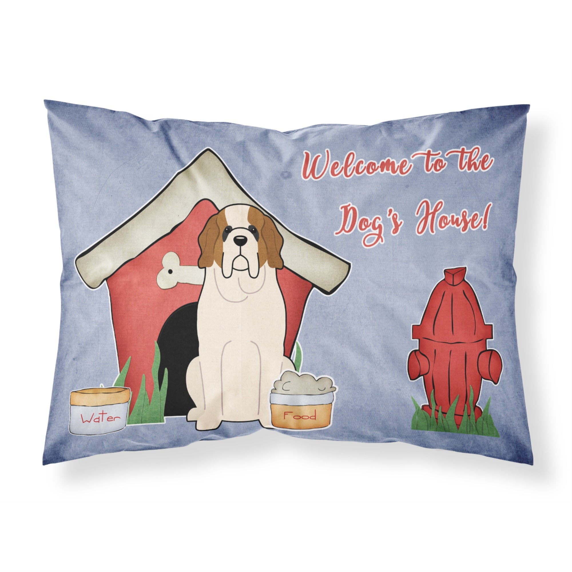 Caroline'S Treasures Dog House Collection Saint Bernard Fabric Standard Pillowcase Bb2789Pillowcase, Multicolor