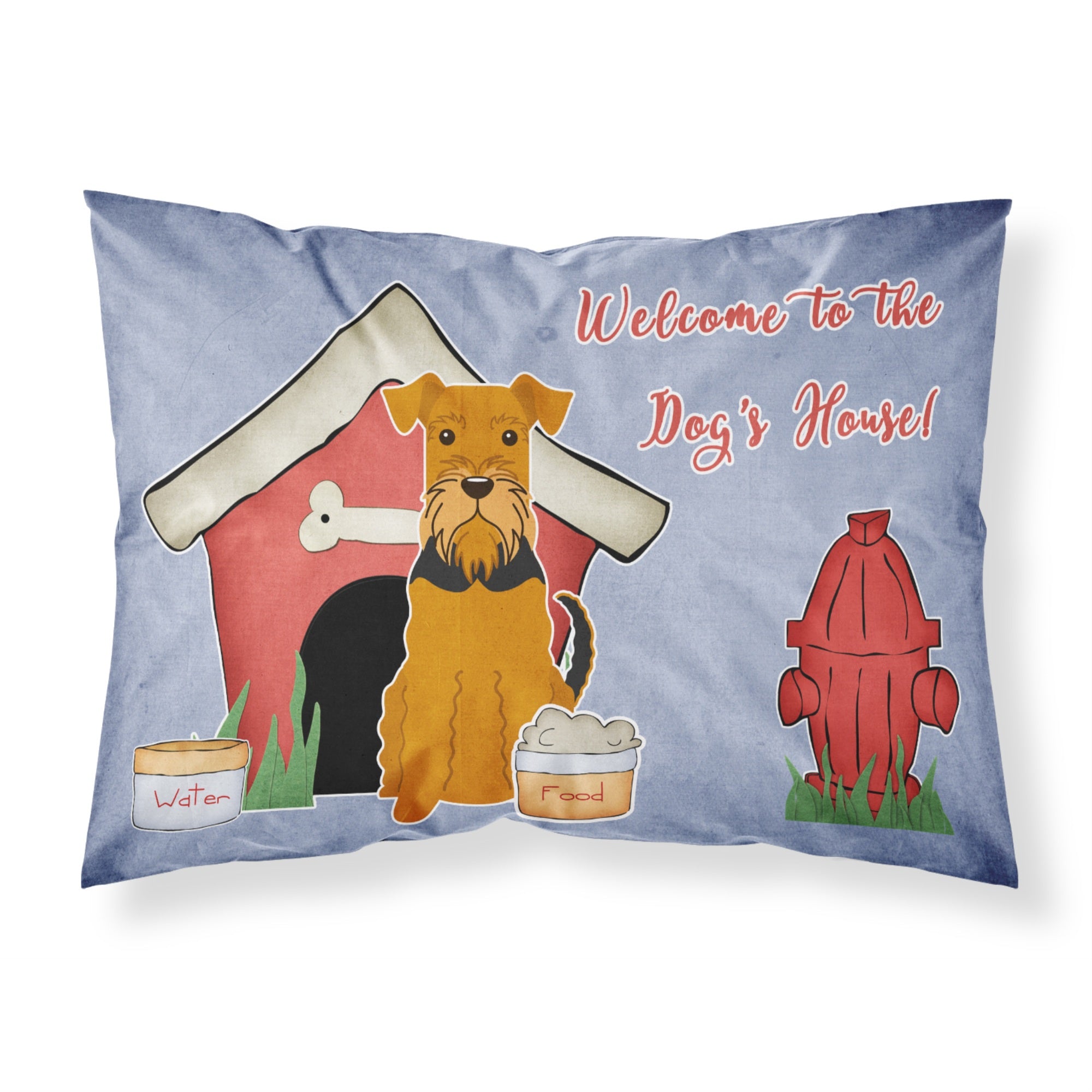 Caroline'S Treasures Dog House Collection Airedale Fabric Standard Pillowcase Bb2795Pillowcase, Multicolor