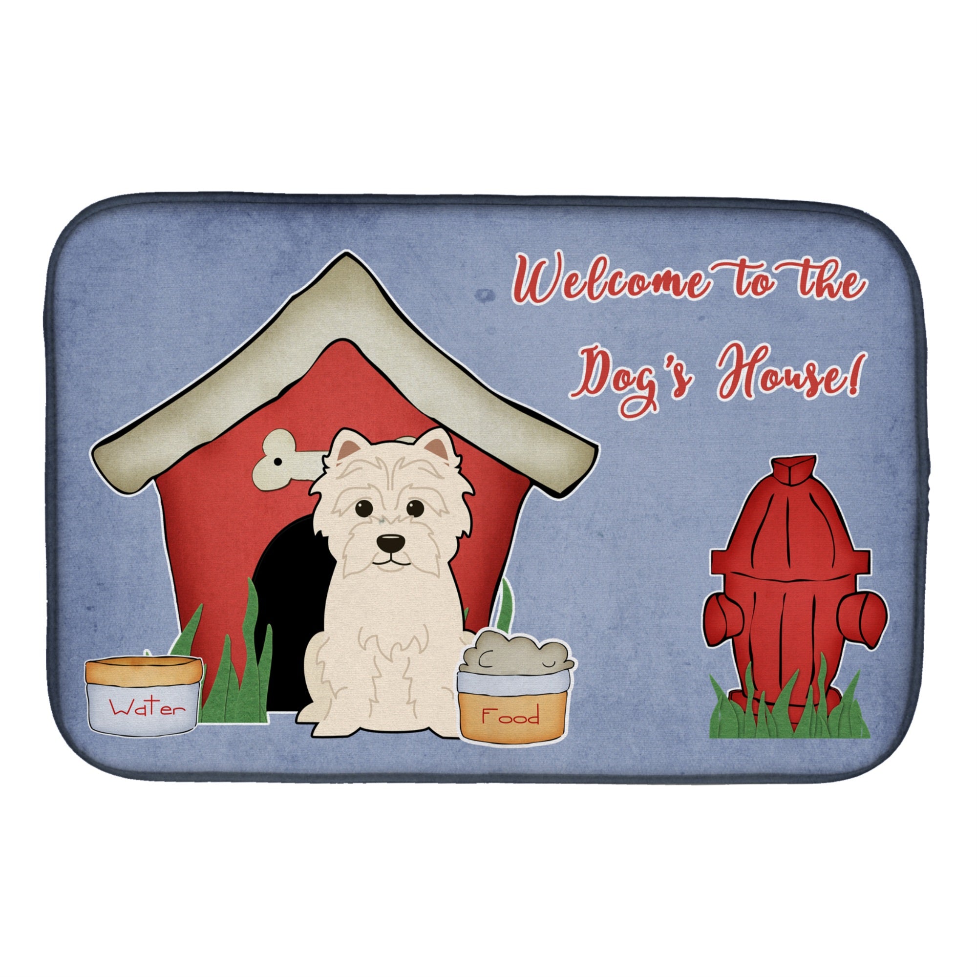 Caroline'S Treasures Dog House Collection Westie Dish Drying Mat, 14 X 21