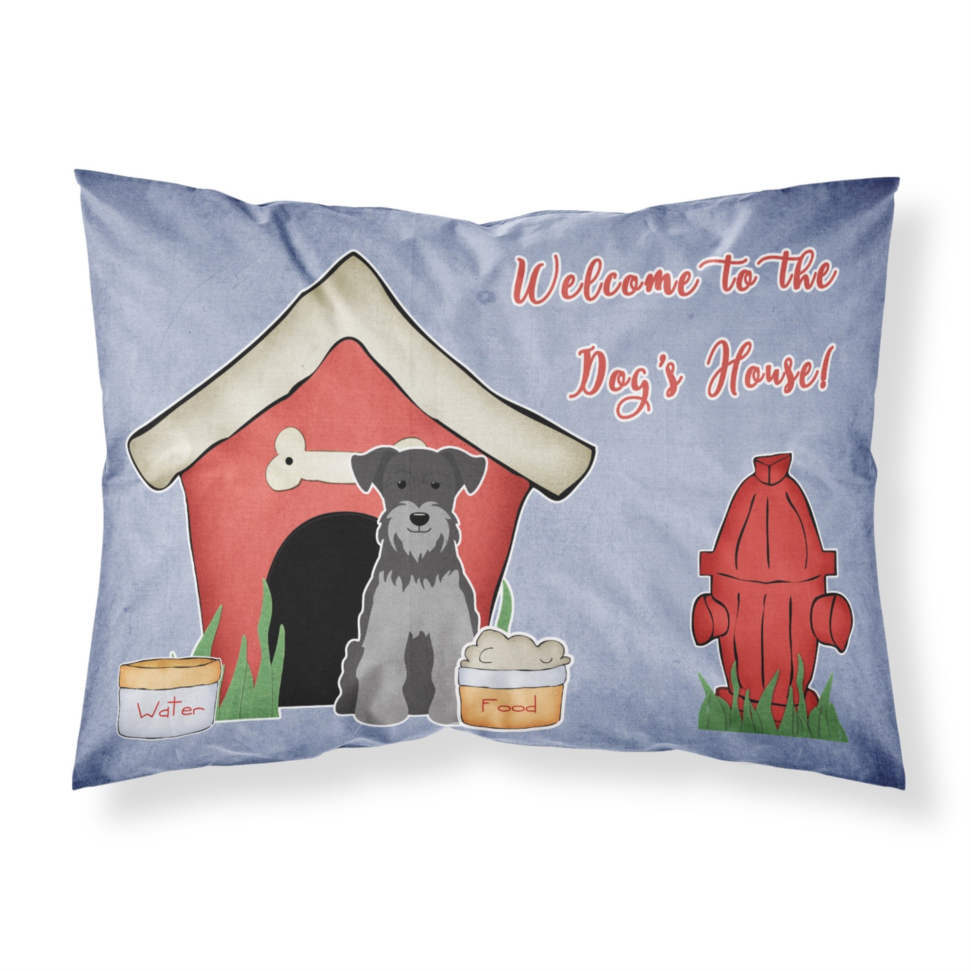 Caroline'S Treasures Dog House Collection Miniature Schanuzer Black Silver Fabric Standard Pillowcase Bb2806Pillowcase, Multic