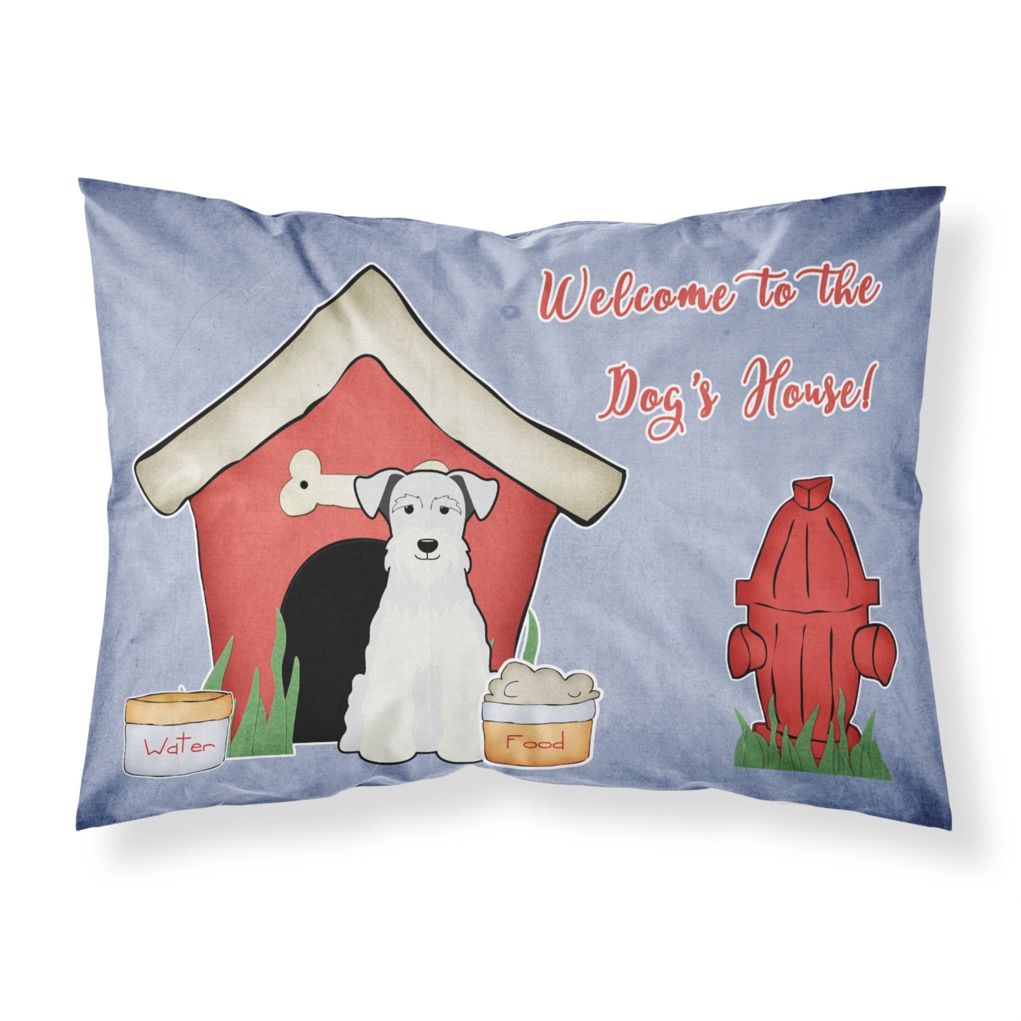 Caroline'S Treasures Dog House Collection Miniature Schanuzer White Fabric Standard Pillowcase Bb2807Pillowcase, Multicolor