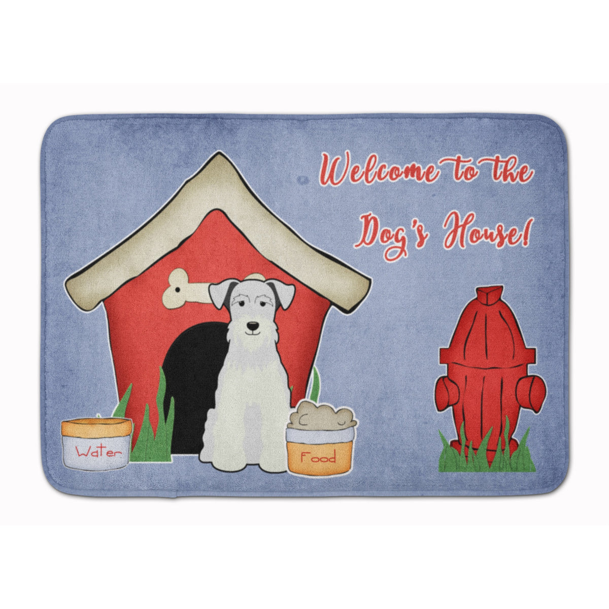 Caroline'S Treasures Dog House Miniature Schanuzer White Floor Mat, 19 X 27, Multicolor