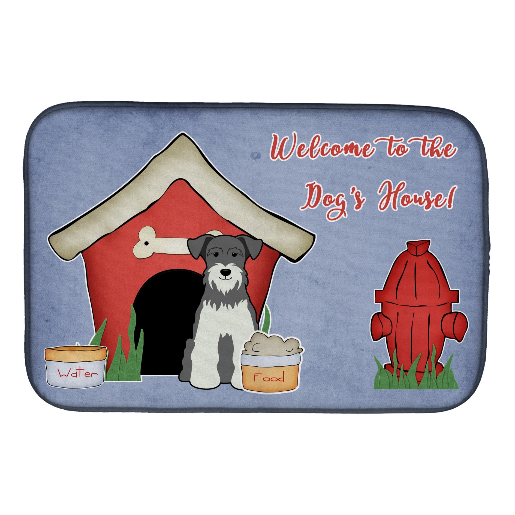 Caroline'S Treasures Dog House Collection Miniature Schanuzer Salt And Pepper Dish Drying Mat, 14 X 21