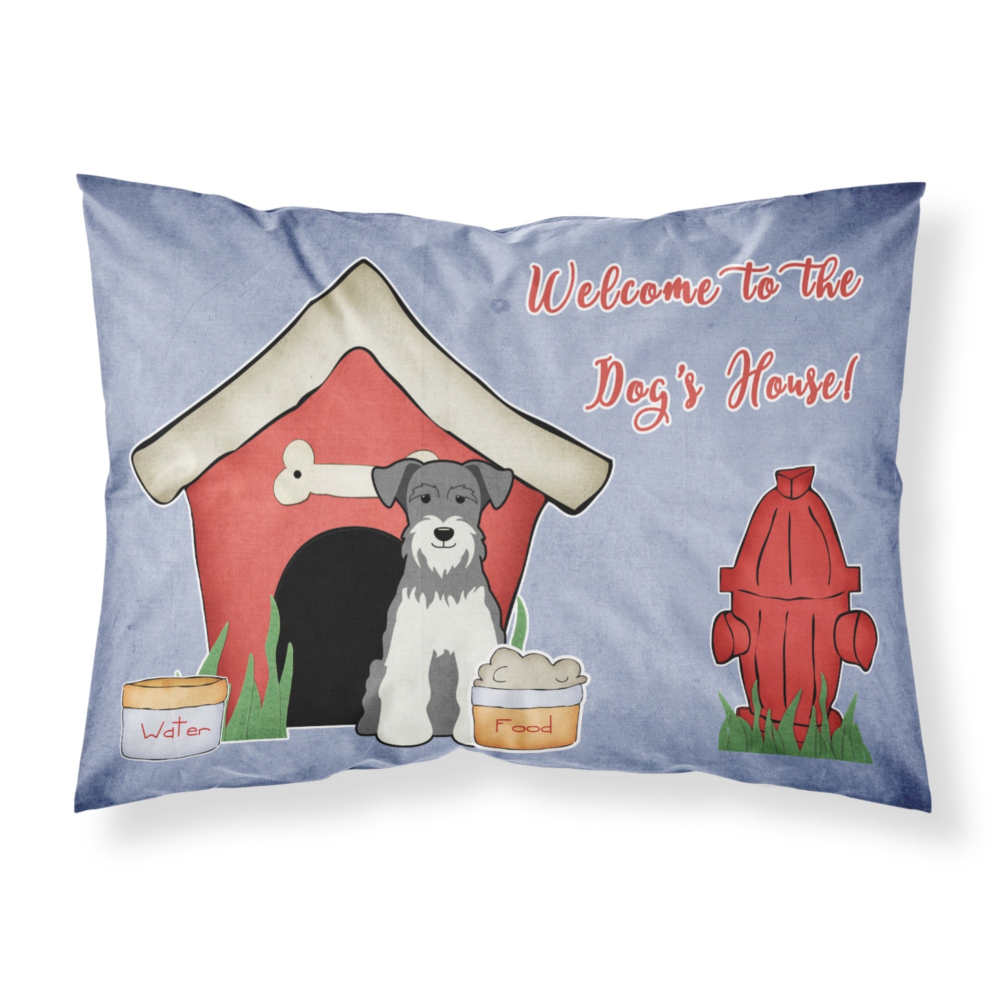 Caroline'S Treasures Dog House Collection Miniature Schanuzer Salt And Pepper Fabric Standard Pillowcase Bb2808Pillowcase, Mul