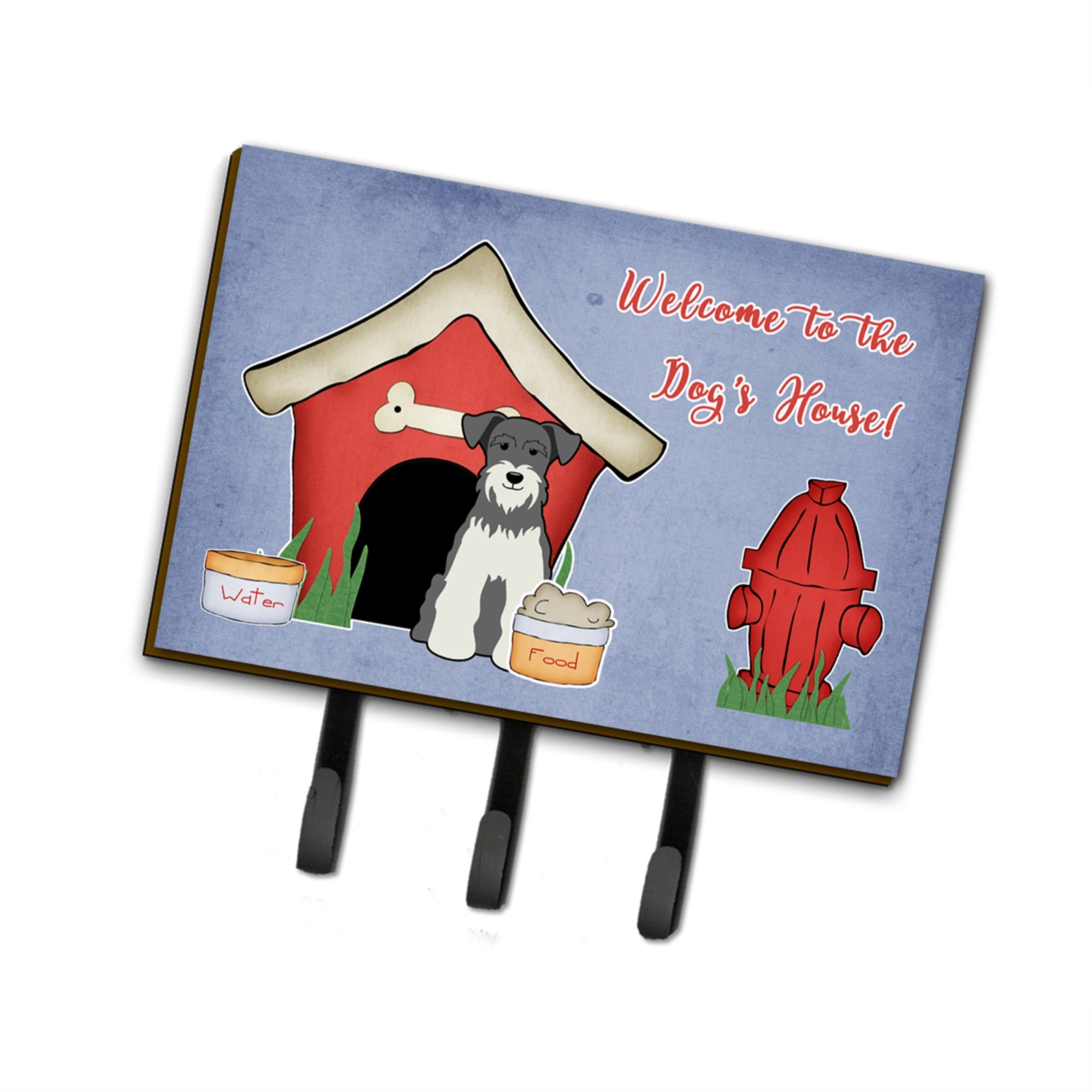 Caroline'S Treasures Dog House Collection Miniature Schanuzer Salt And Pepper Leash Or Key Holder Bb2808Th68, Triple