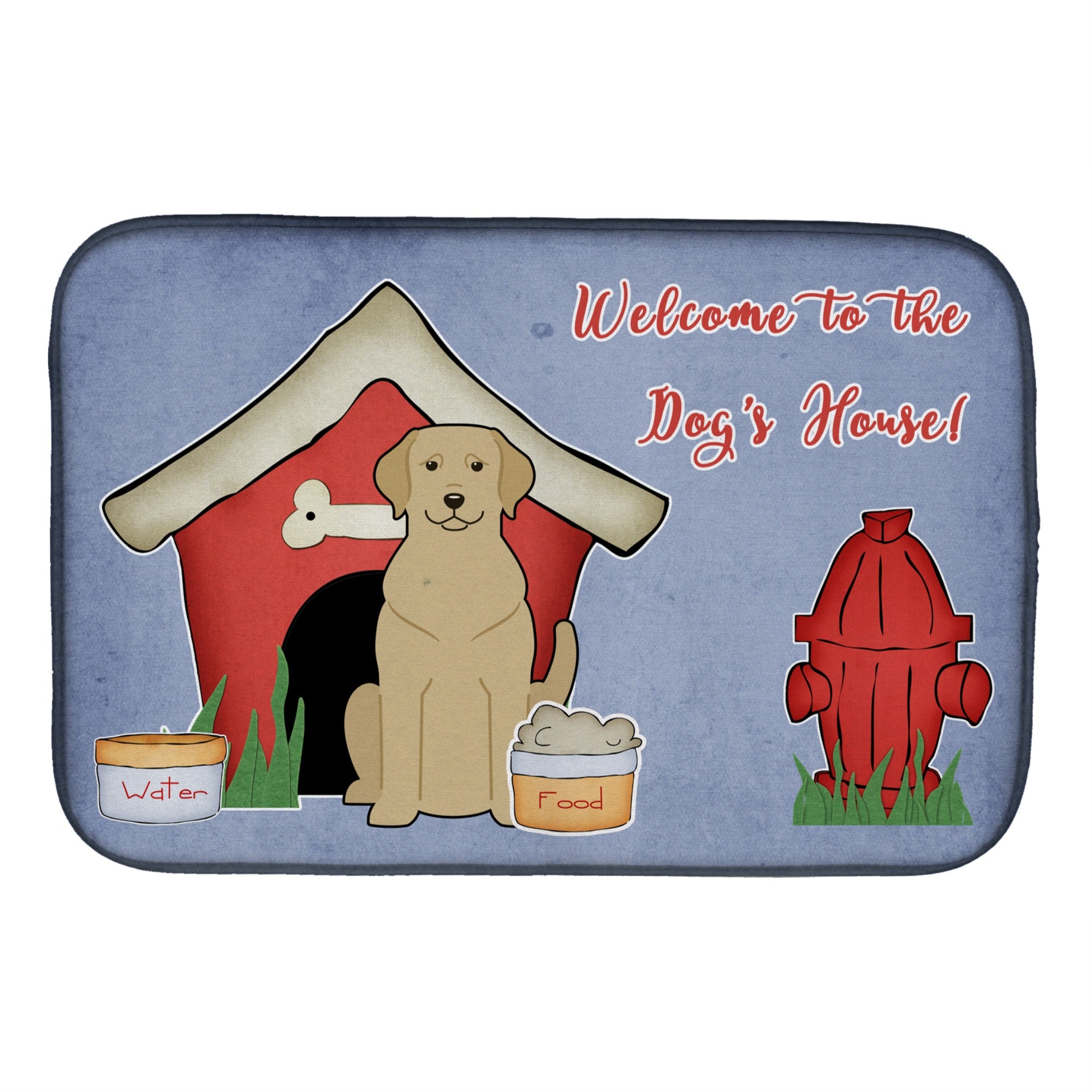 Caroline'S Treasures Dog House Collection Yellow Labrador Dish Drying Mat, 14 X 21
