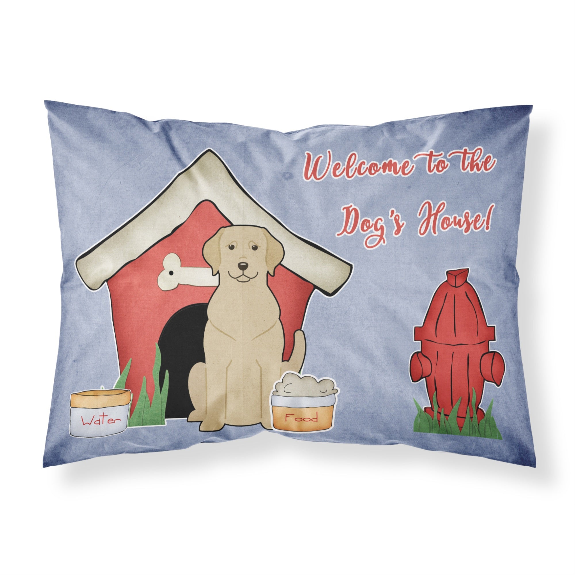 Caroline'S Treasures Dog House Collection Yellow Labrador Fabric Standard Pillowcase Bb2809Pillowcase, Multicolor