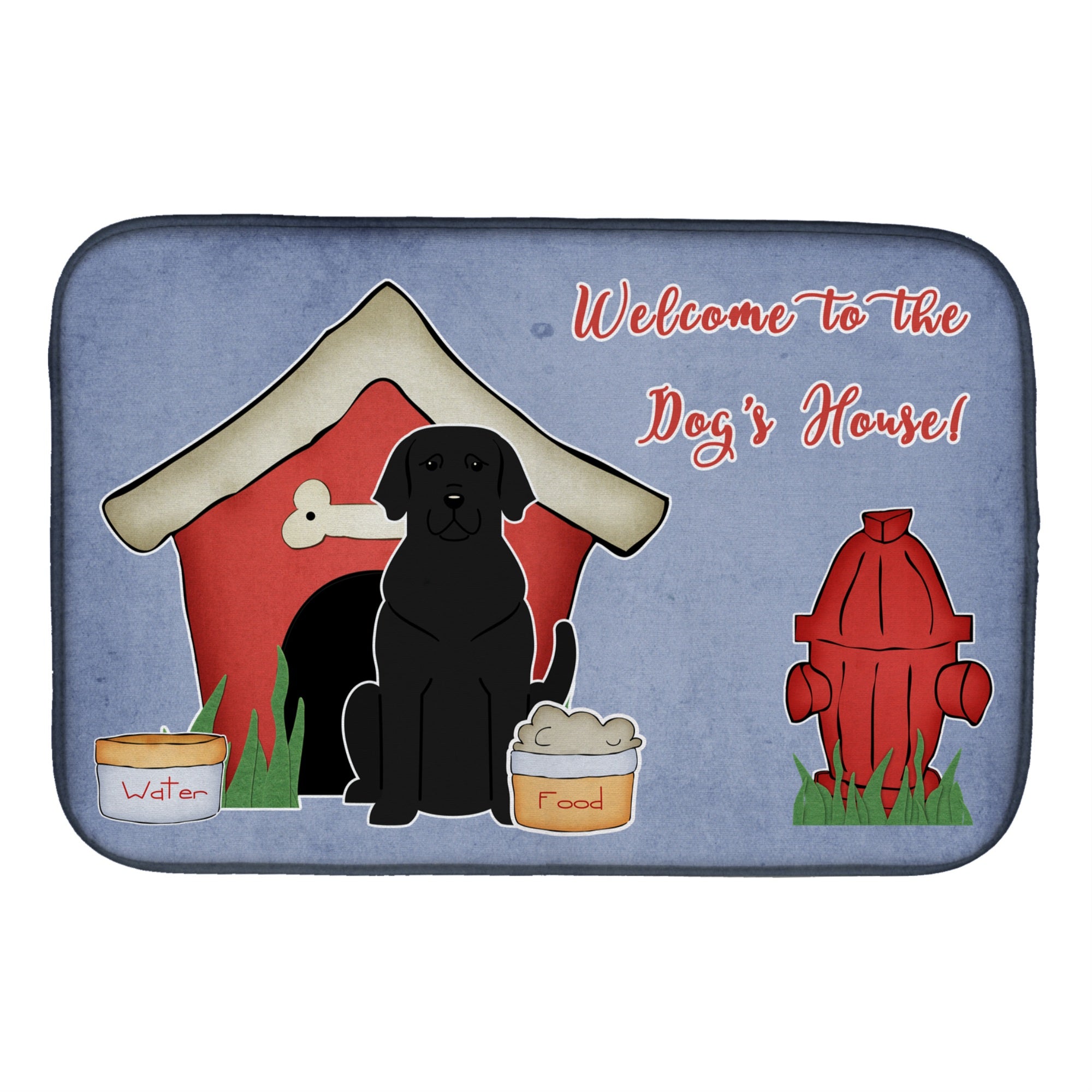 Caroline'S Treasures Dog House Collection Black Labrador Dish Drying Mat, 14 X 21