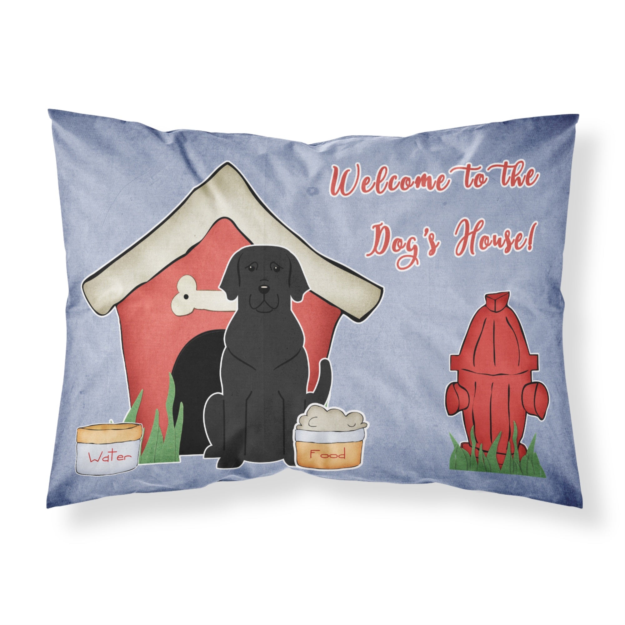 Caroline'S Treasures Dog House Collection Black Labrador Fabric Standard Pillowcase Bb2811Pillowcase, Multicolor